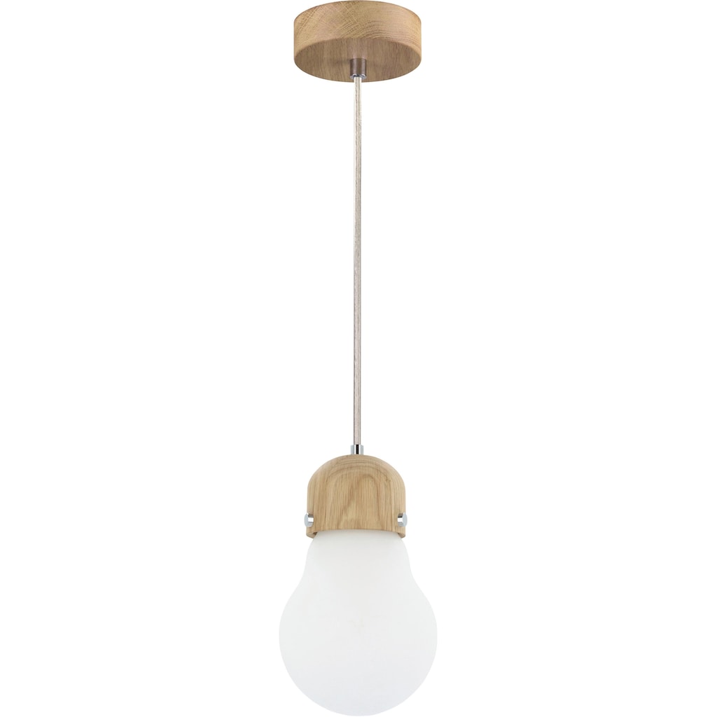 BRITOP LIGHTING Pendelleuchte »BULB WOOD«, 1 flammig-flammig