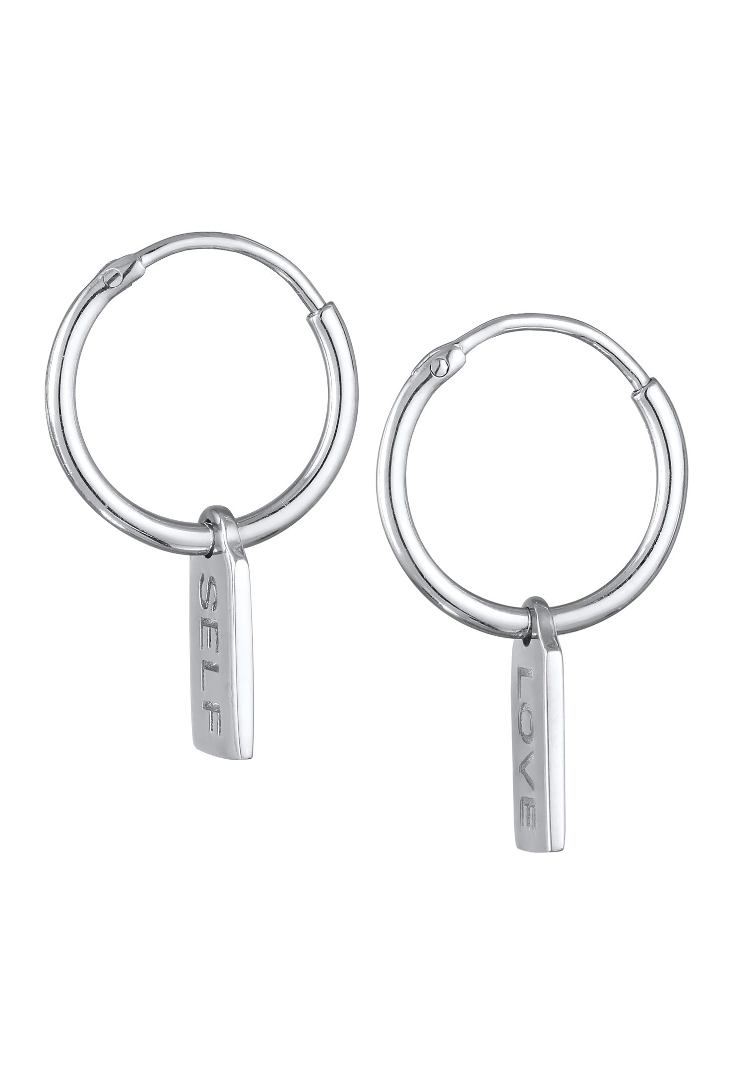 Elli Paar Creolen »Ohrringe Creolen Plättchen Anhänger 925 Sterling Silber«