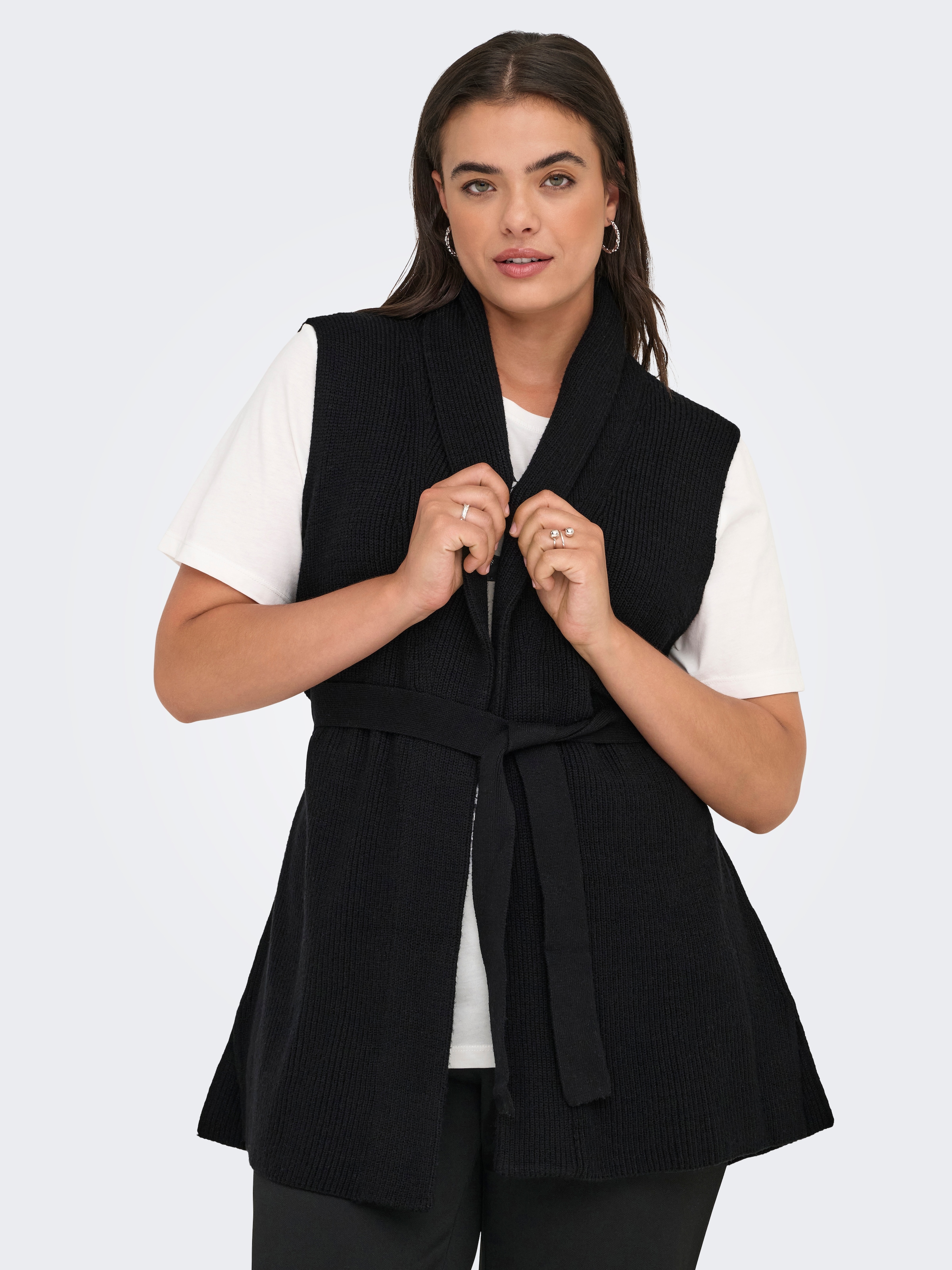 ONLY CARMAKOMA Strickweste »CARKATIA SL RIB WRAP VEST KNT«