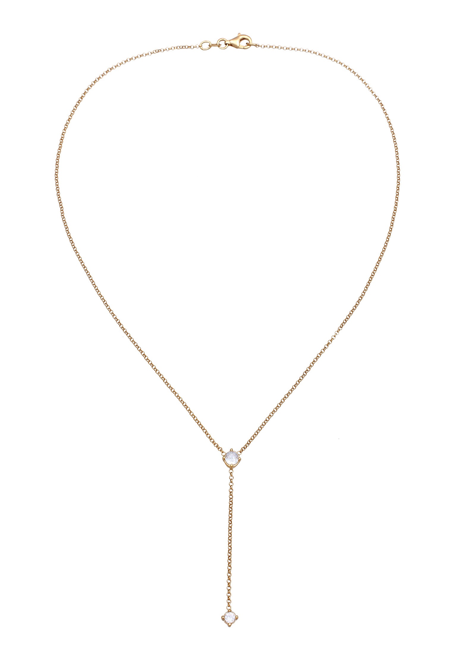 Elli Y-Kette »Halskette Zirkonia Weiß Diamantschliff (0.132 ct) 925 Sterling Silber«