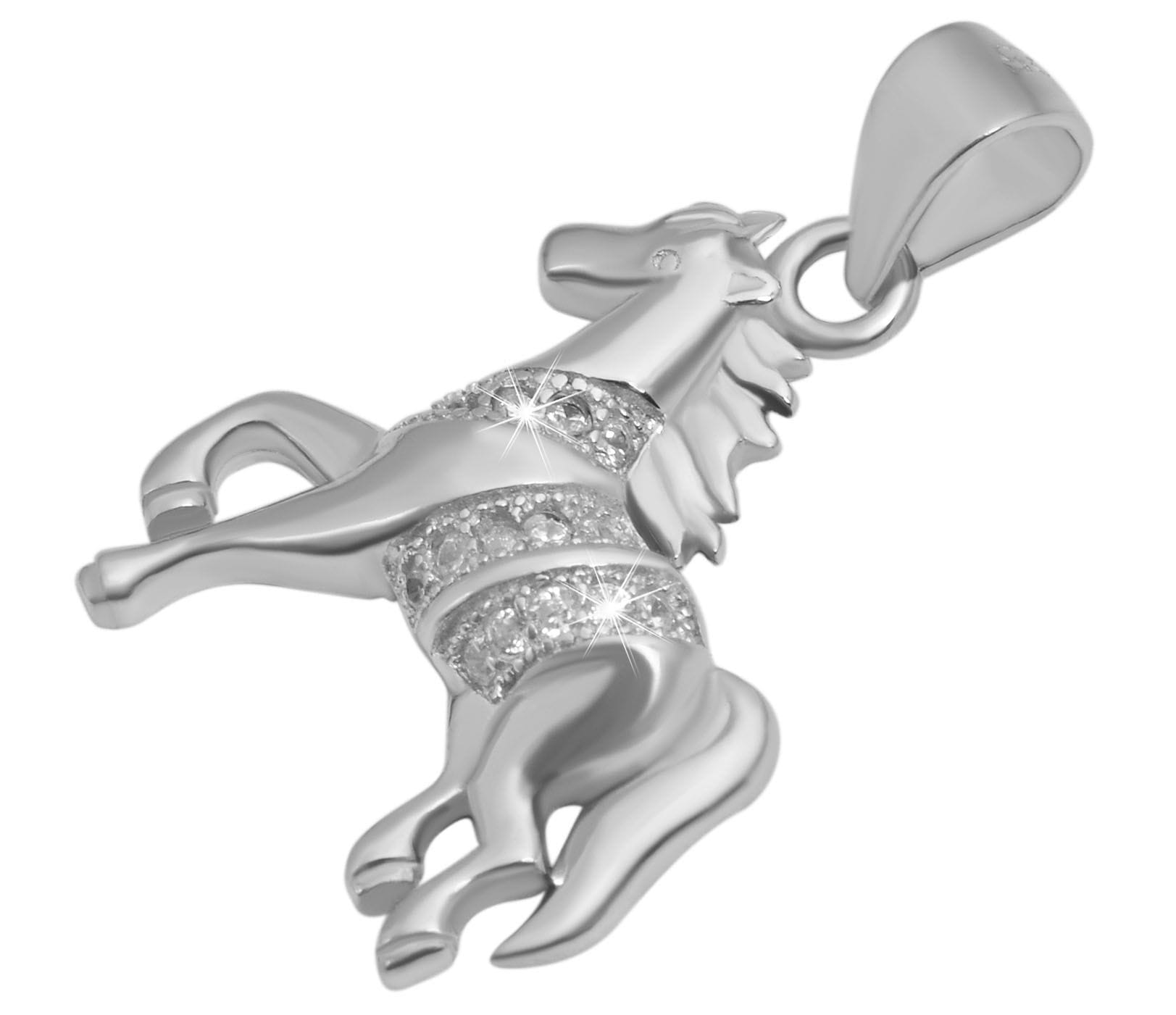 Adelia´s Kettenanhänger »Damen Anhänger ¿ Pferd Anhänger aus 925 Silber mit Zirkonia«