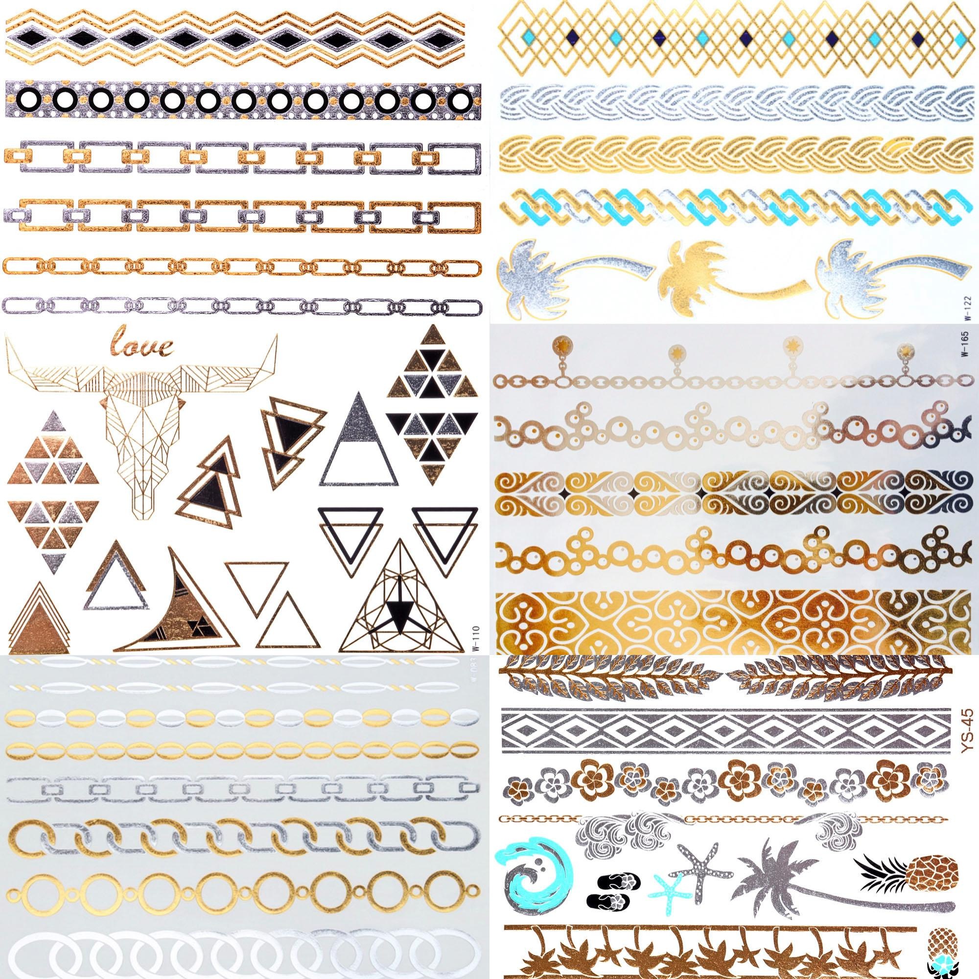 Schmuck-Tattoo »Holiday«, (6 tlg.), zum Aufkleben