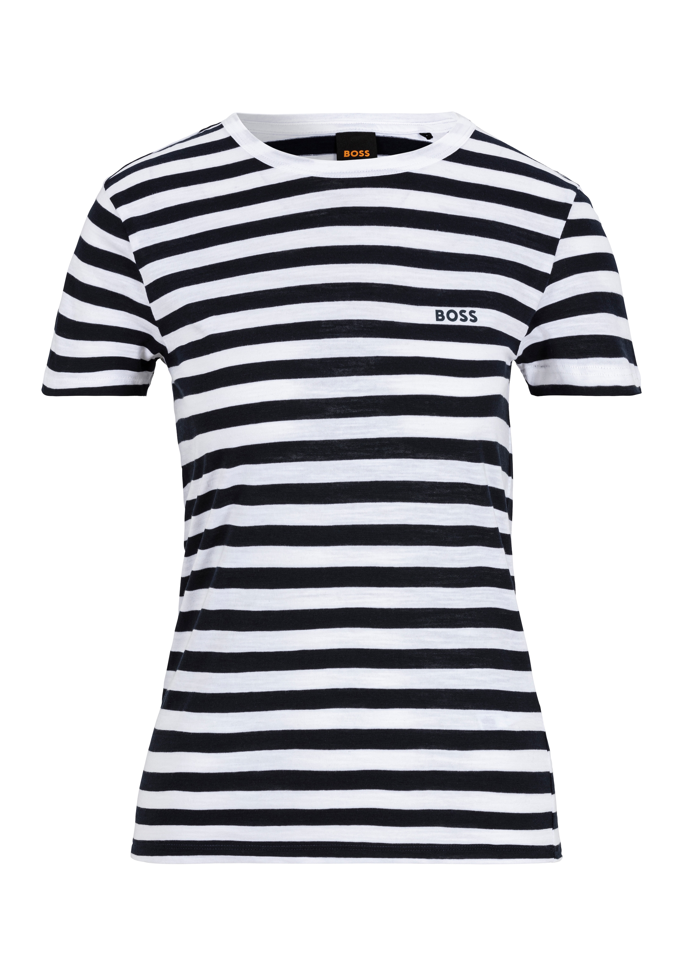 BOSS ORANGE T-Shirt »Esla Striped Premium Damenmode«, Premium Damenmode, im gestreiften Design