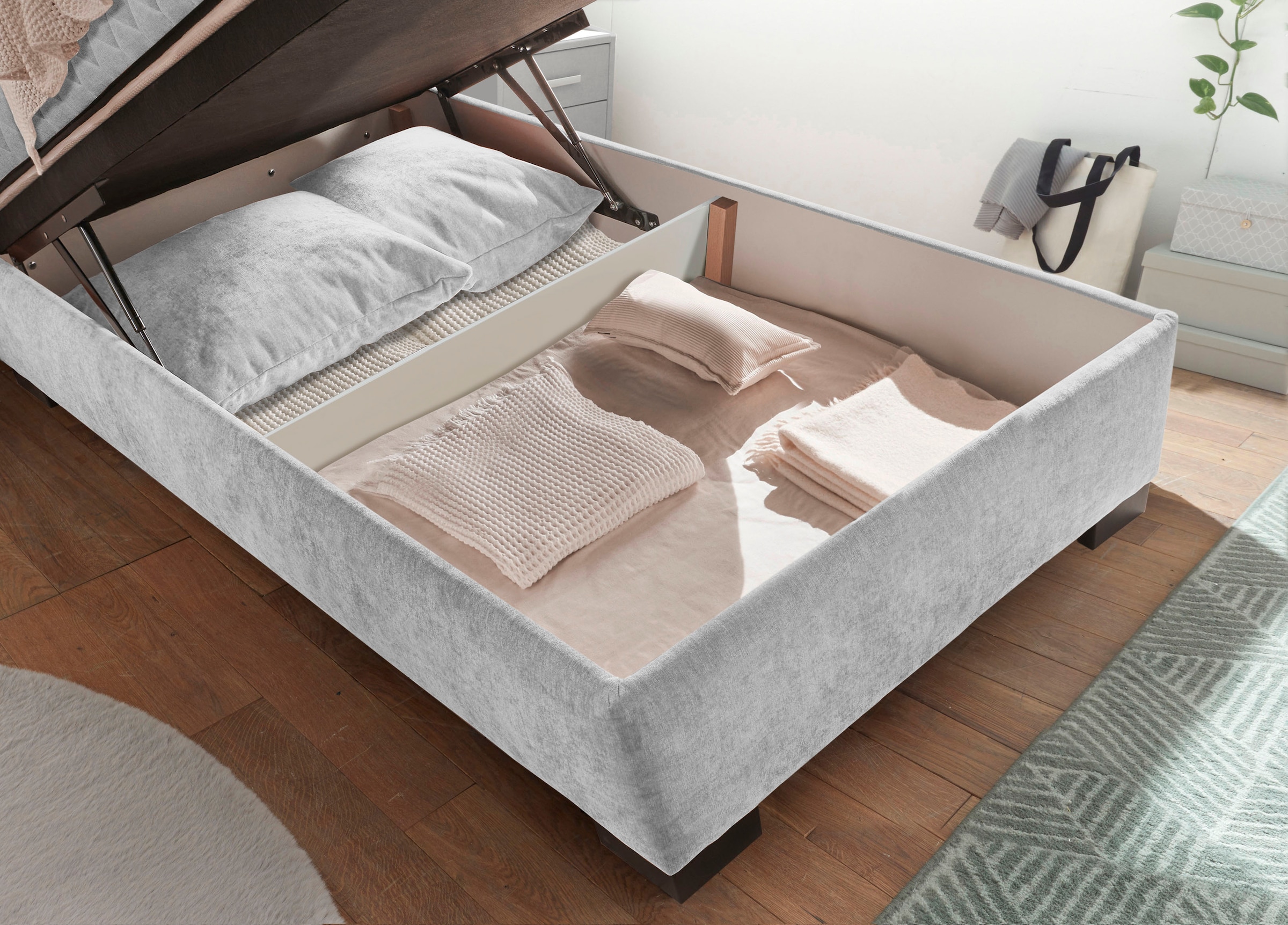 ED EXCITING DESIGN Boxbett »Nagol« mit Bettkasten, mit Wendematratze, erhältlich in verschiedenen Breiten