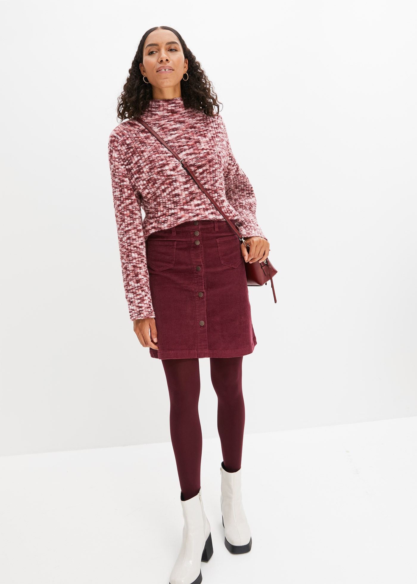 bonprix Cordrock »Stretch-Cordrock mit Knopfleiste« aus Baumwolle und Elasthan, A-Linie, mit Knopfleiste