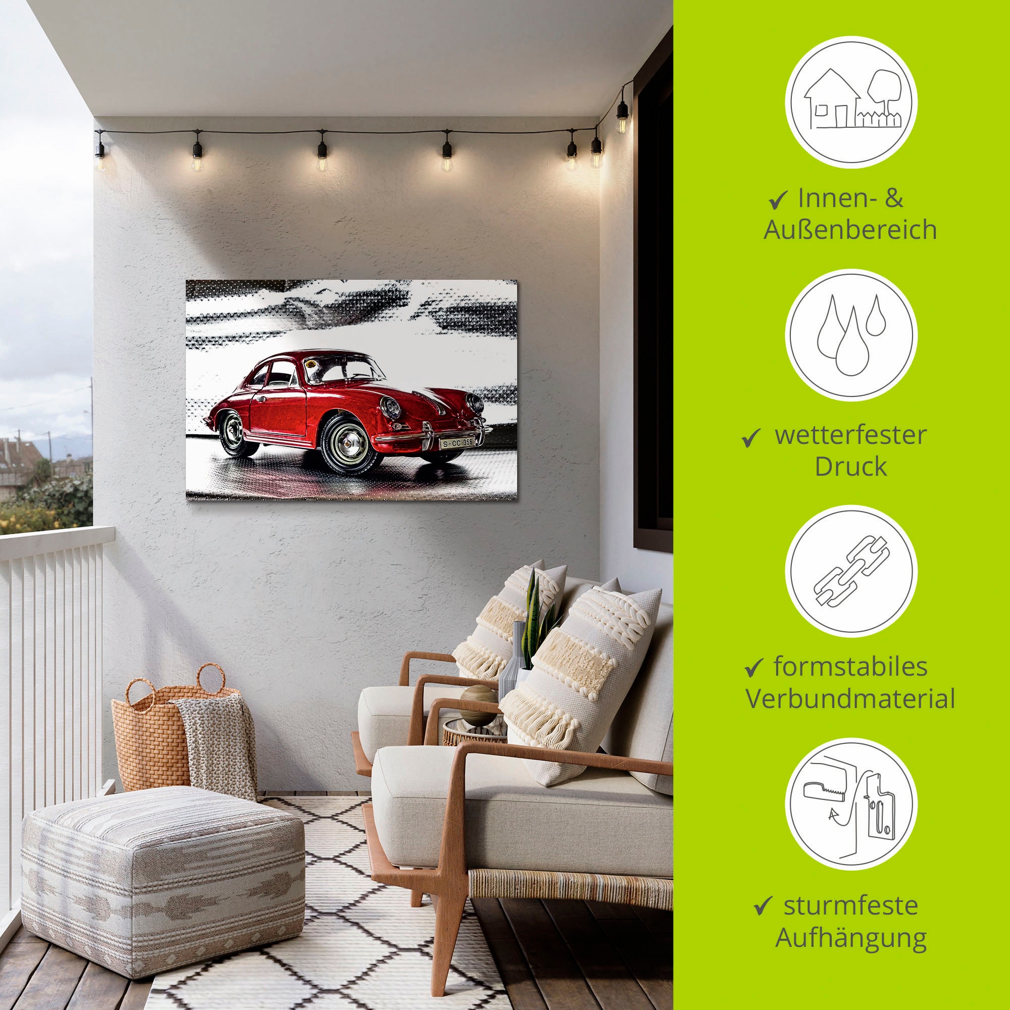 Artland Wandbild »Klassiker - Der Porsche 356« Auto 1 Stk. tlg. als Alubild, Leinwandbild, Poster in verschied. Größen