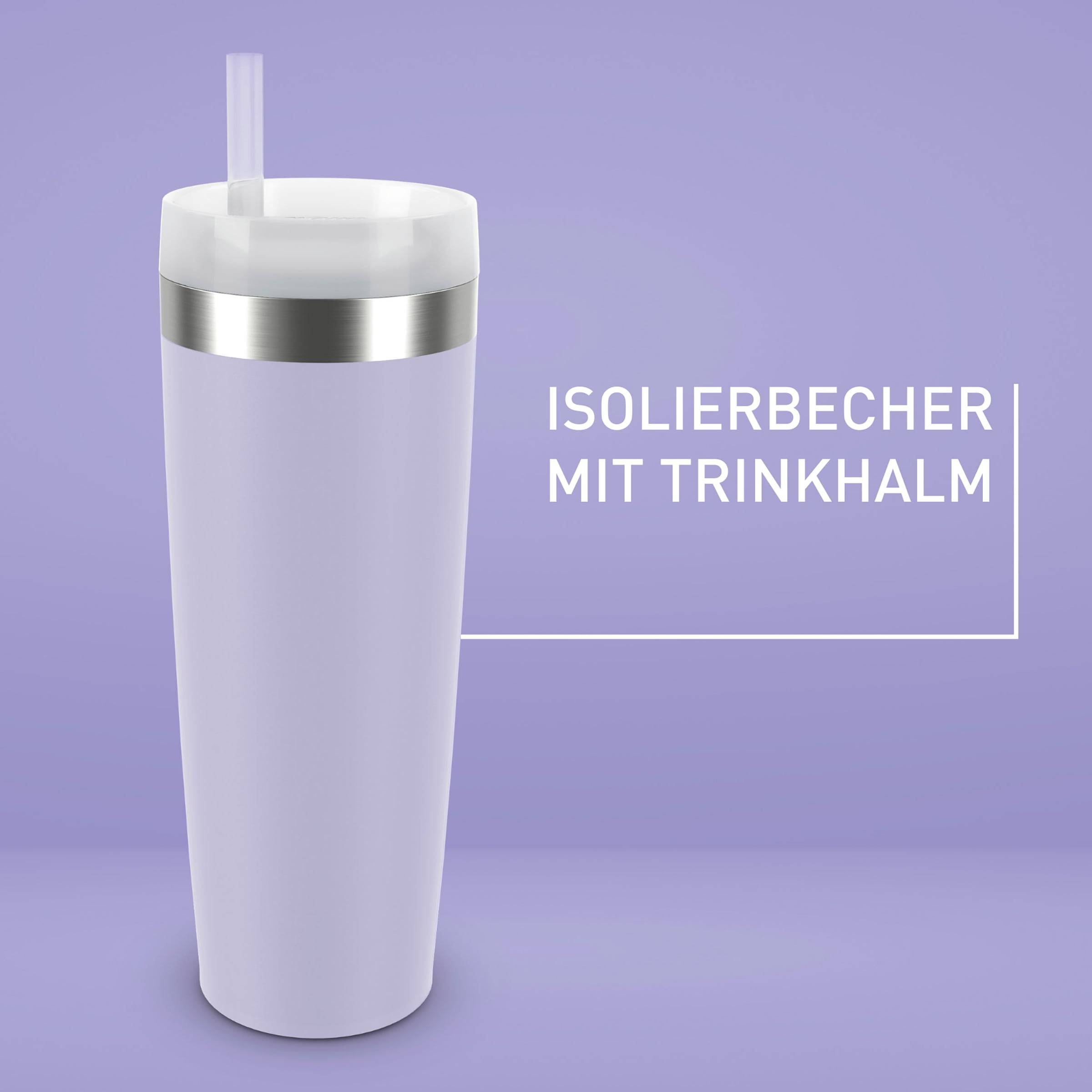 Emsa Trinkflasche »Travel Mug Cool³« integrierter Strohhalm, 0,5 L, 12 h kühl (mit Eiswürfeln bis zu 24 h)