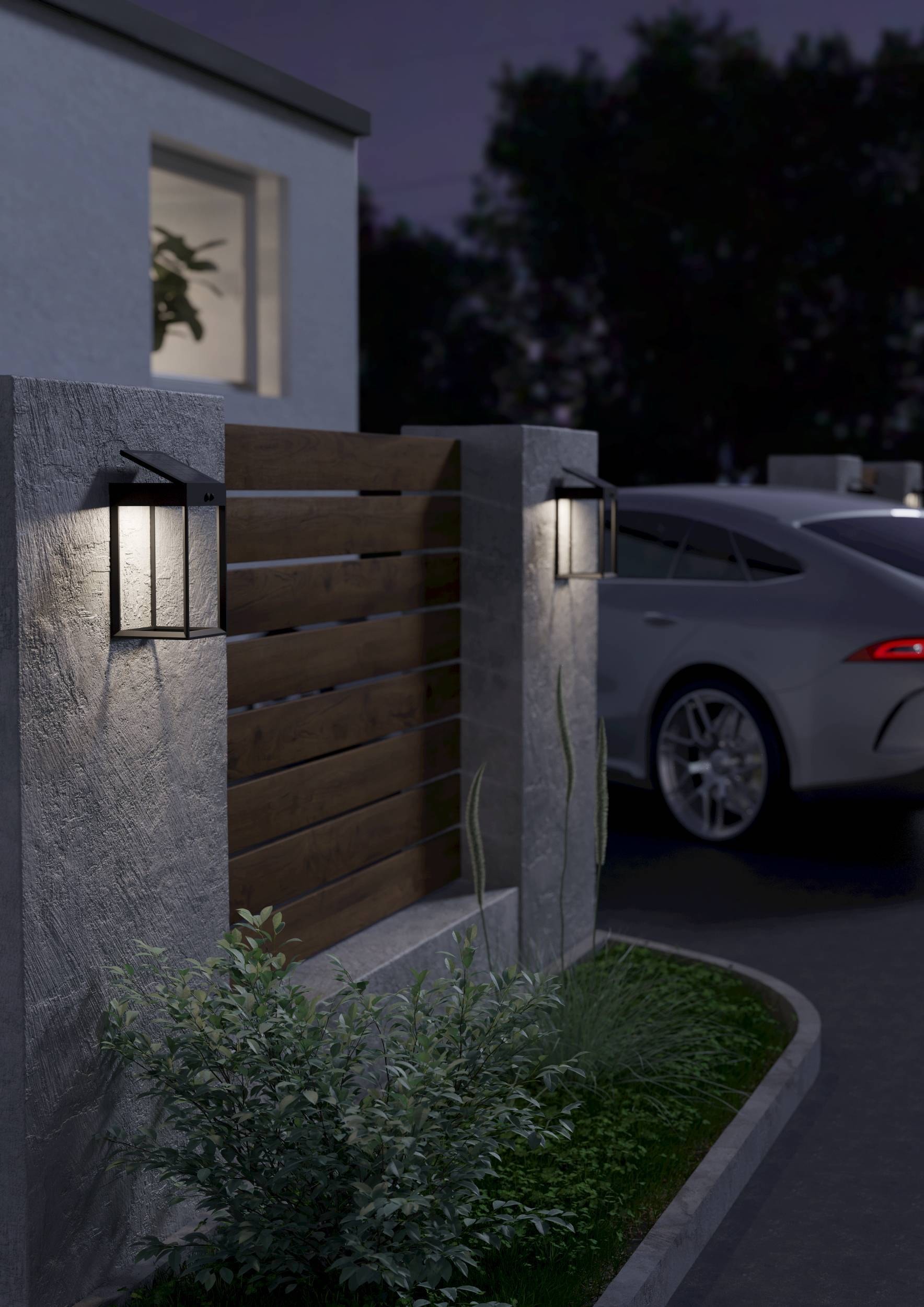 EGLO LED Solarleuchte »Suzzara Solarlampe, Außenlampe, Außenbeleuchtung aus Kunststoff, IP44« LED-Modul 1 Stk. Neutralweiß Solarleuchte - L14 x H25 x AL14 cm - schwarz - 6,5W inkl.