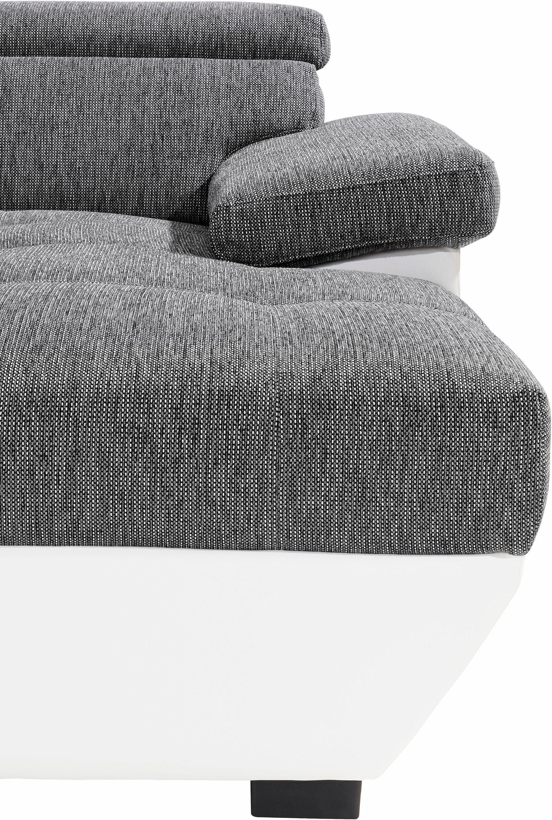 COTTA Polstergarnitur »Speedway U-Form«, (Set), Set bestehend aus: Wohnlandschaft mit Kopfteilverstellung & Hocker