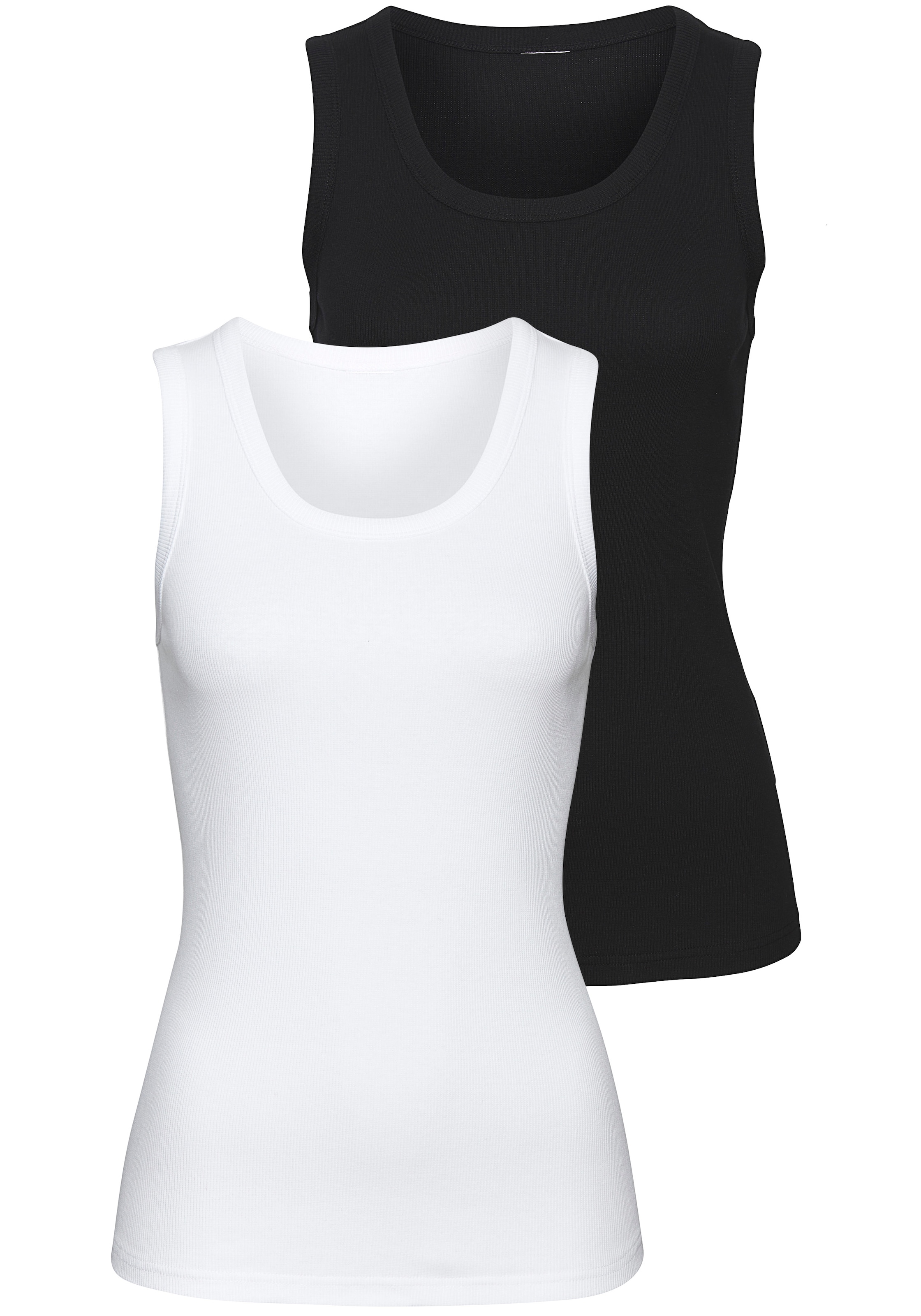 Vivance Tanktop »aus weichem Rippen-Jersey«, (2er-Pack)