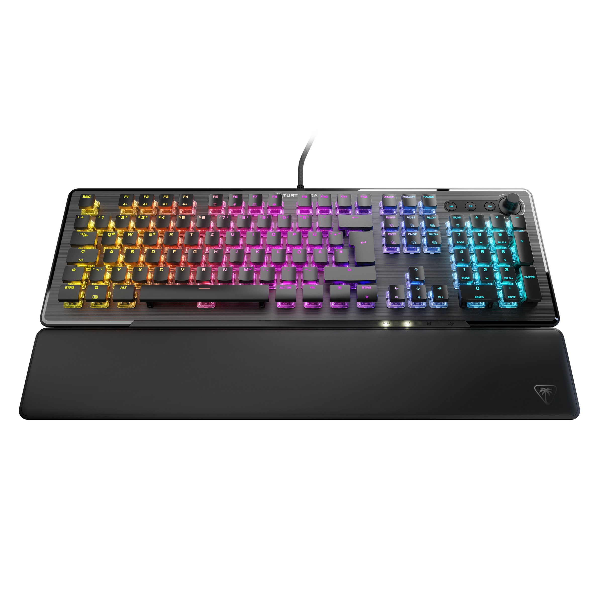 Turtle Beach Gaming-Tastatur »Vulcan II, Linear«, (Lautstärkeregler-Funktionstasten-Profil-Speicher-Ziffernblock-verstellbare Füße-Handgelenkauflage), Linear