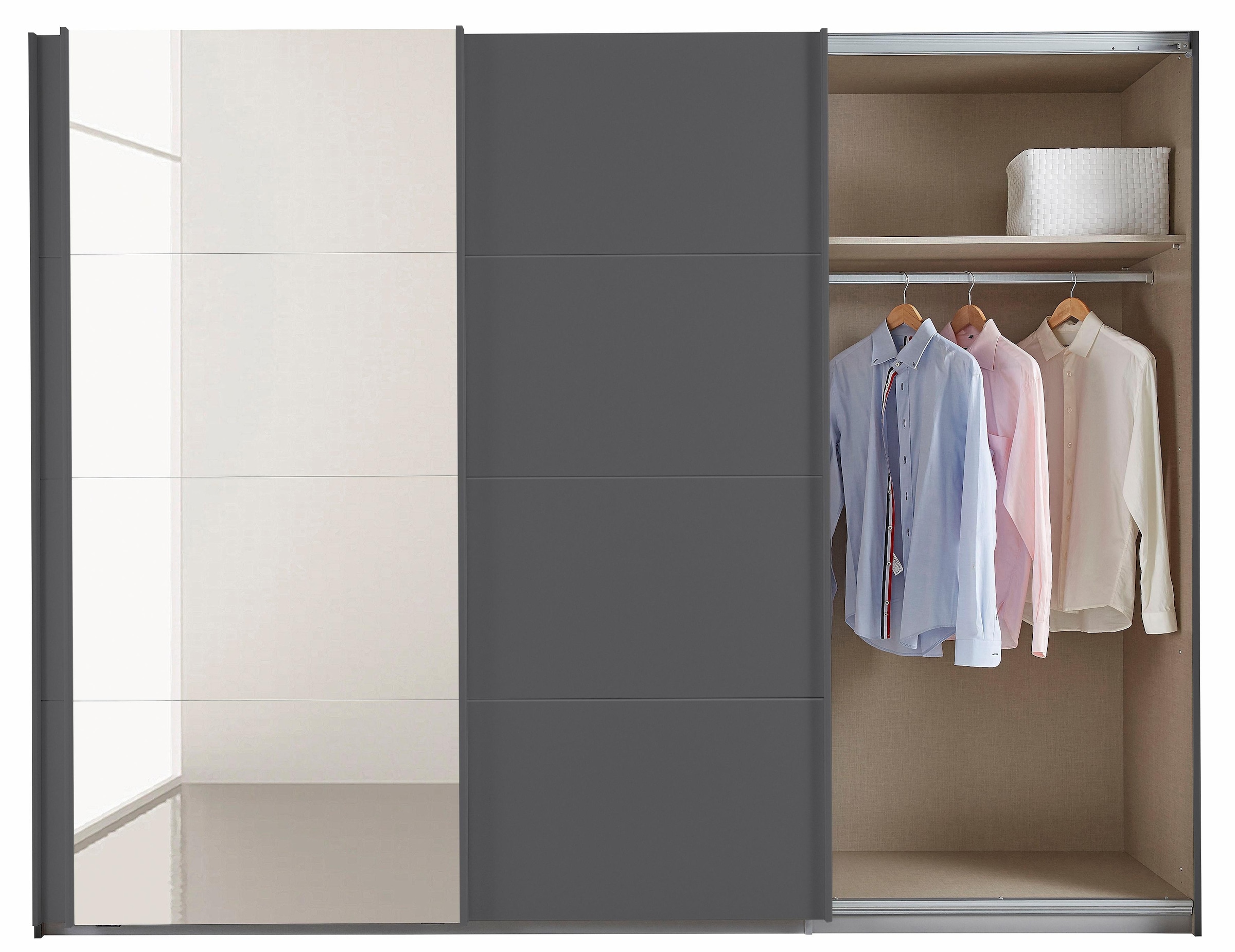 rauch Schwebetürenschrank »Kleiderschrank Schrank Garderobe Schlafzimmerschrank TUBONA« inkl. Schubkasteneinsatz und zusätzlichen Einlegeböden MADE IN GERMANY