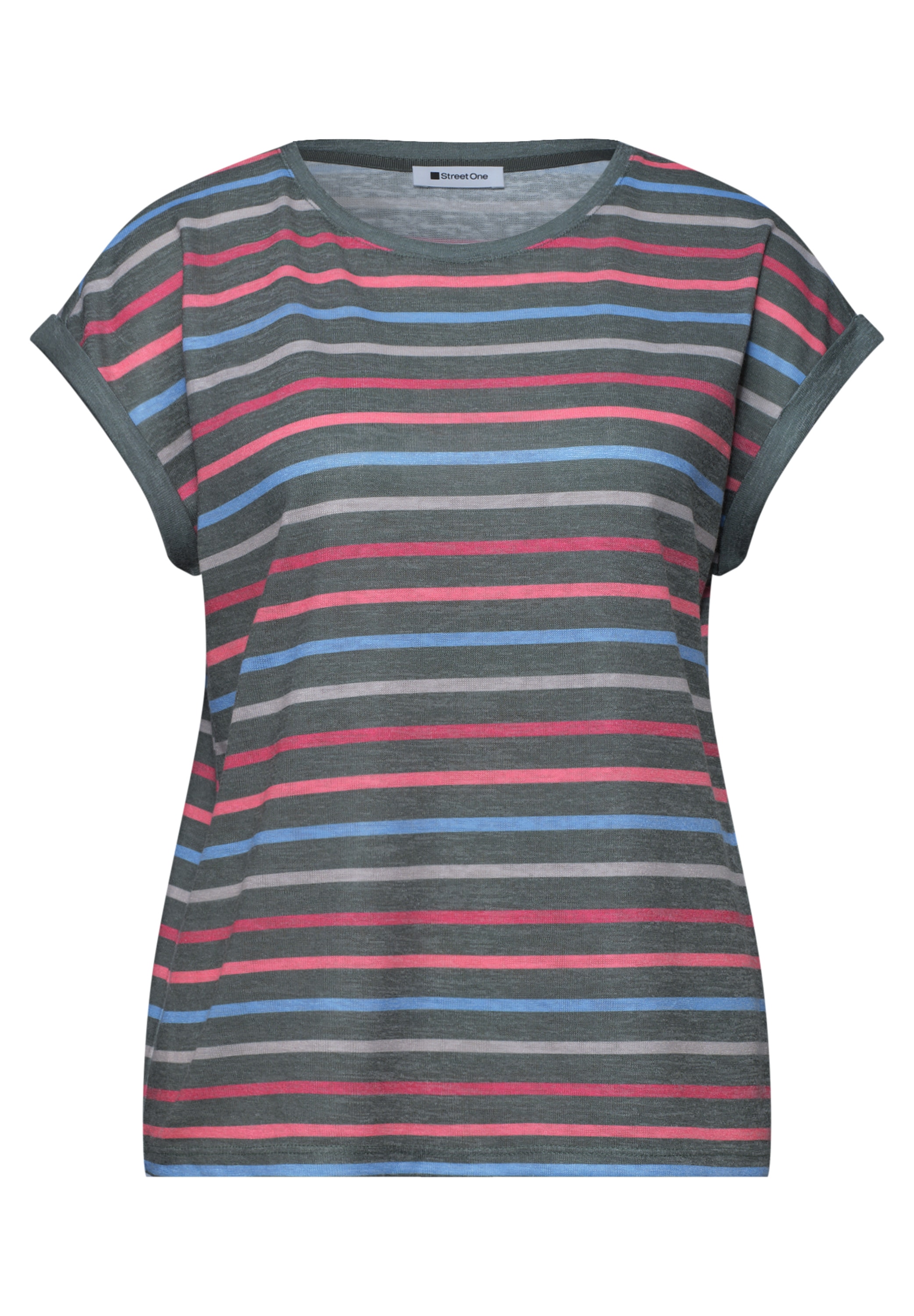 STREET ONE Shirttop Sommershirt mit überschnittenen Schultern