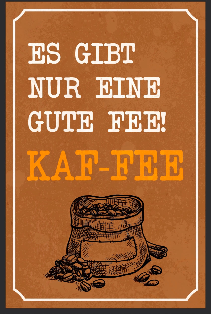 queence Metallbild »Kaf-fe«, Schriftzüge-Schriftzug-Getränke, (1 St.), Stahlschilder