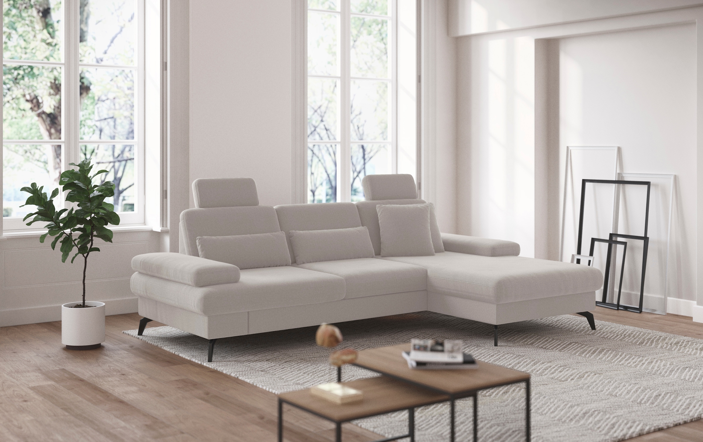 sit&more Ecksofa »Morris L-Form, inkl. Sitztiefenverstellung«, wahlweise mit Armteilverstellung, Bettfunktion & Bettkasten