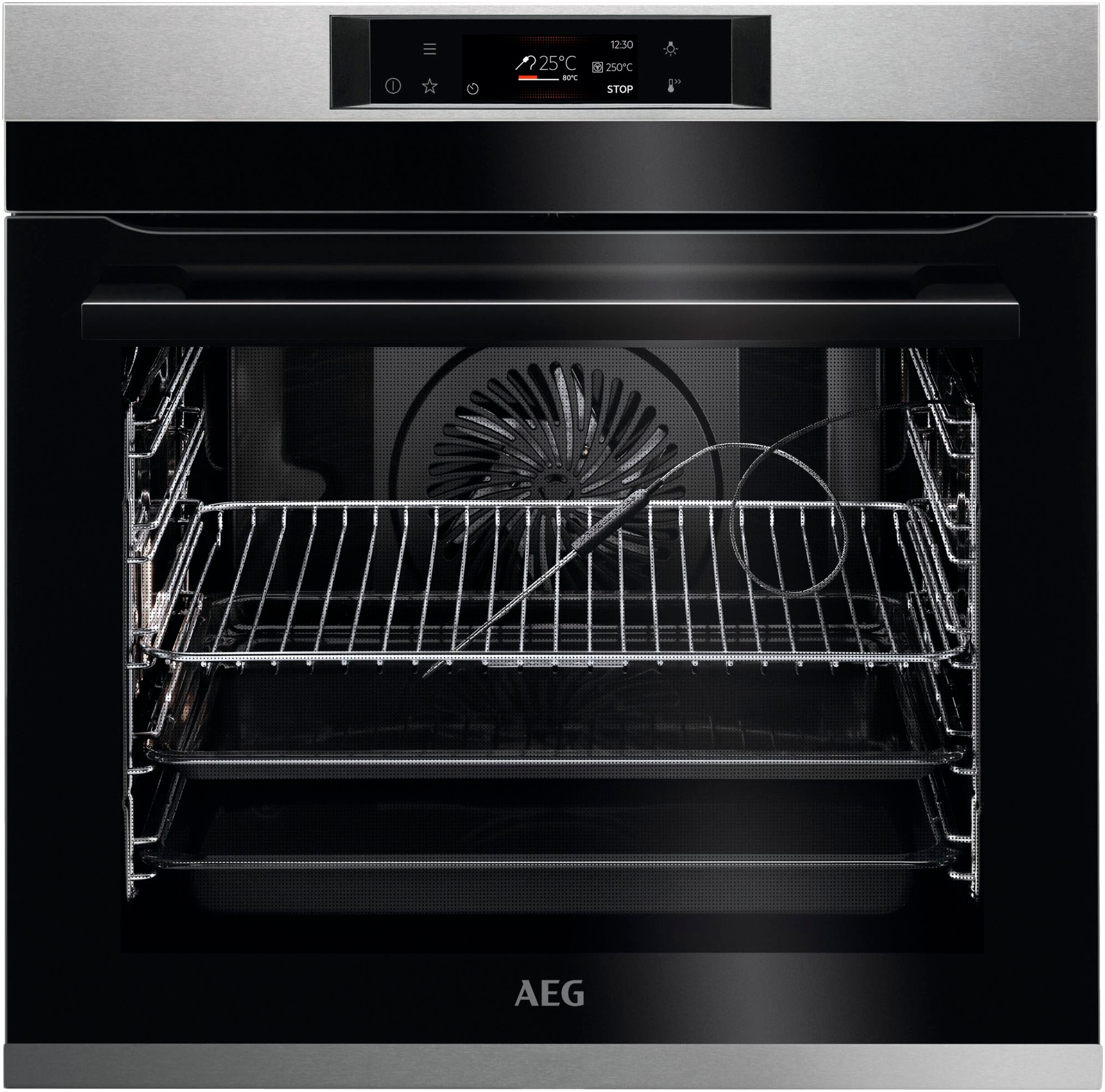 AEG Einbaubackofen Serie 8000 »BPE74228BM«, Pyrolyse-Selbstreinigung, Made in Germany, Kochassistent, Kerntemperatursensor
