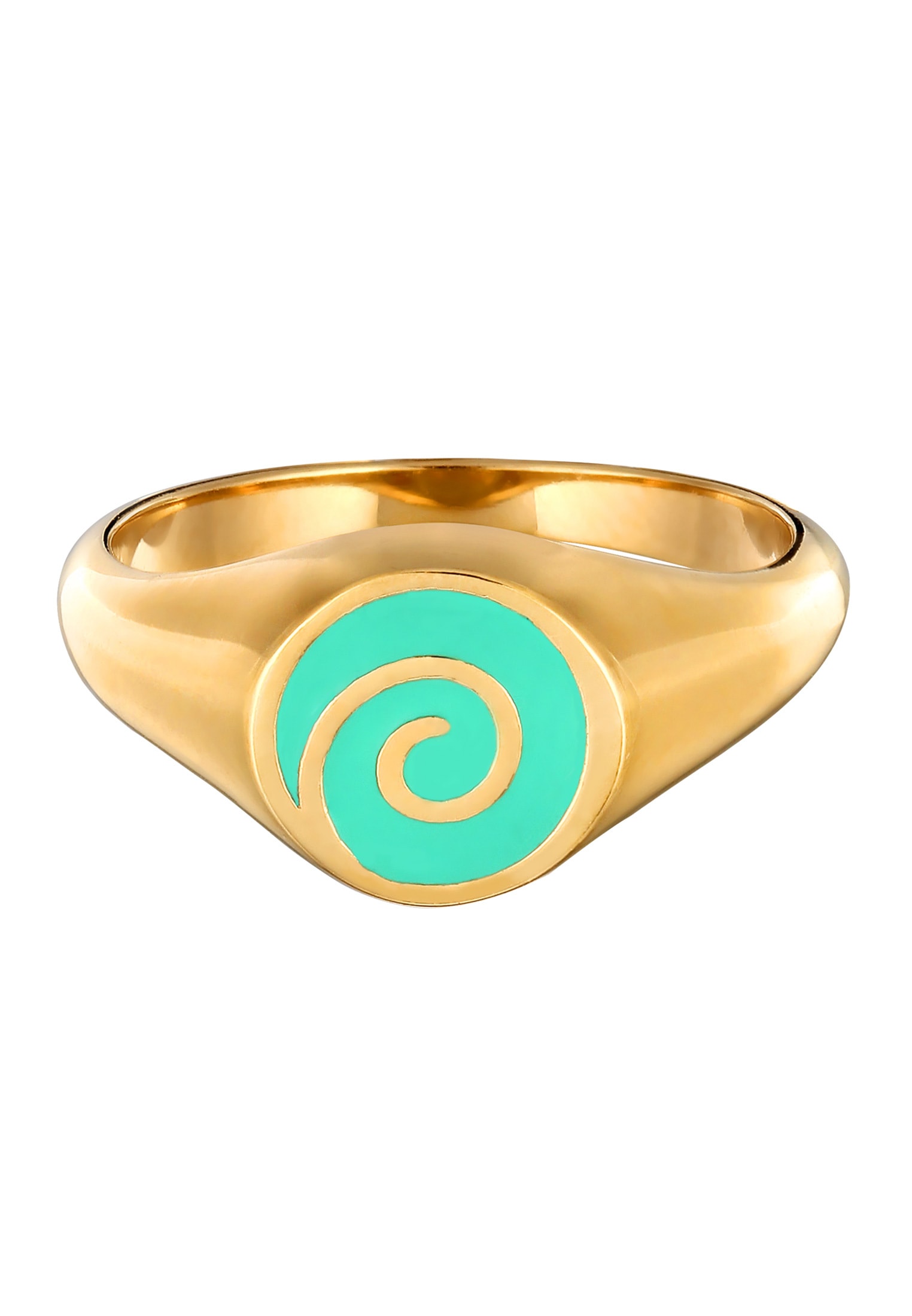 Elli Siegelring »Ring Siegelring Spiral 925 Sterling Silber vergoldet«