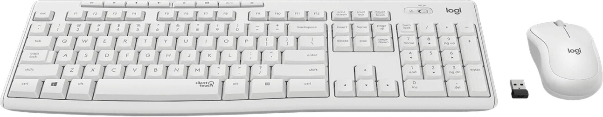 Logitech Tastatur »MK295 Silent Wireless Combo - OFF WHITE - US INT'L - INTNL«