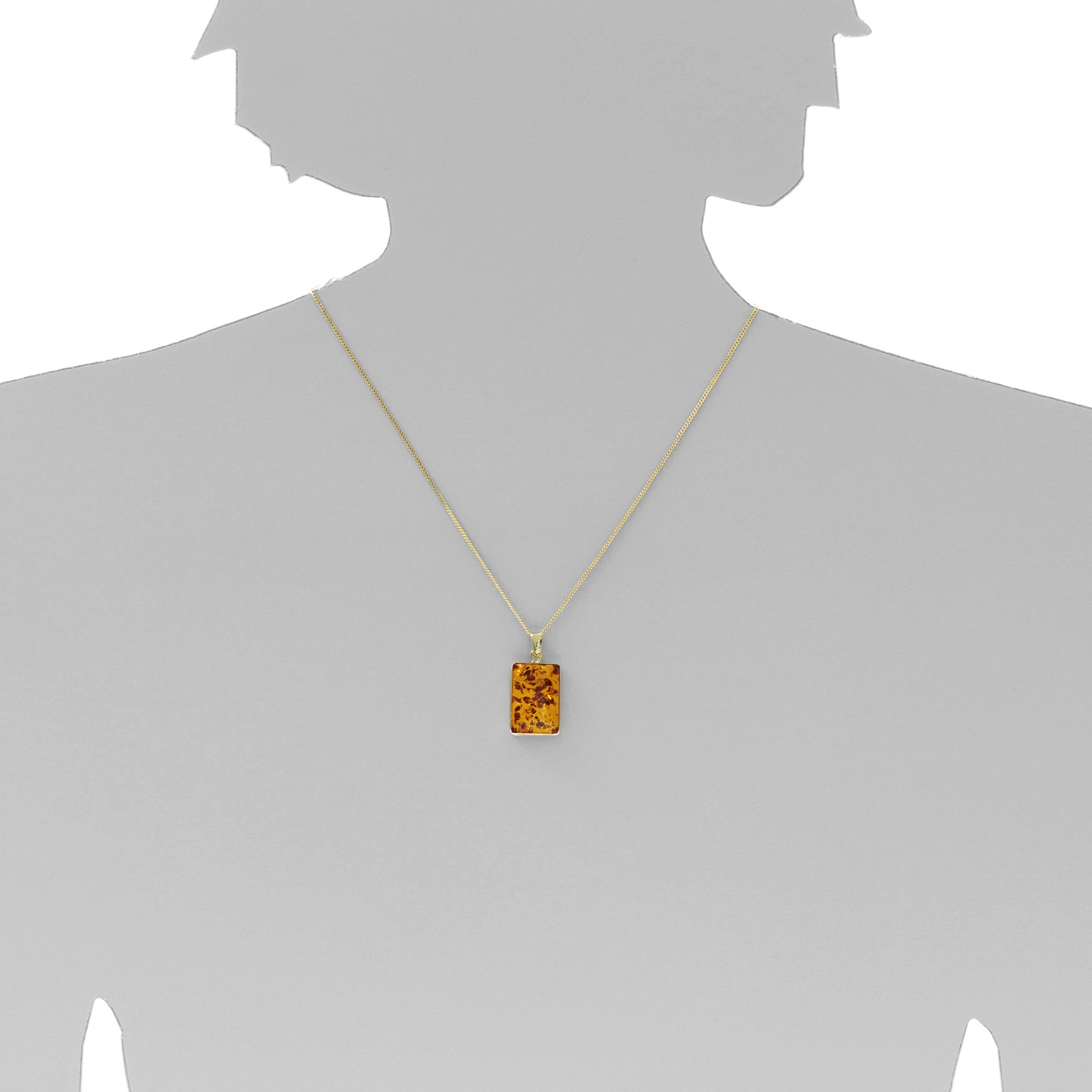 OSTSEE-SCHMUCK Kettenanhänger »- Classic 22x15 - Gold 333/000 - Bernstein«