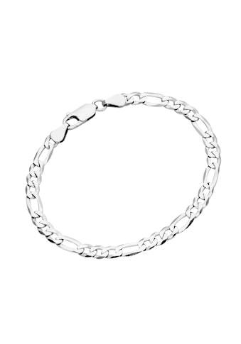 Armband »Armband Figarokette 3/1 diamantiert, massiv, Silber 925«