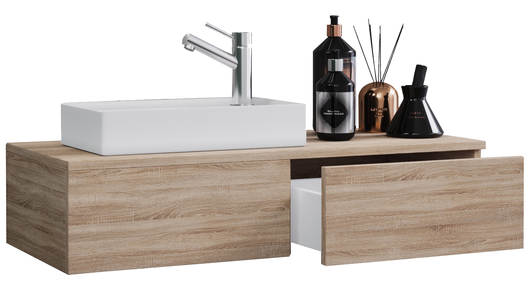 VCM Waschtisch »2-tlg. Gäste WC Waschplatz Waschtisch schmal Gudas« 2 Stk. tlg.