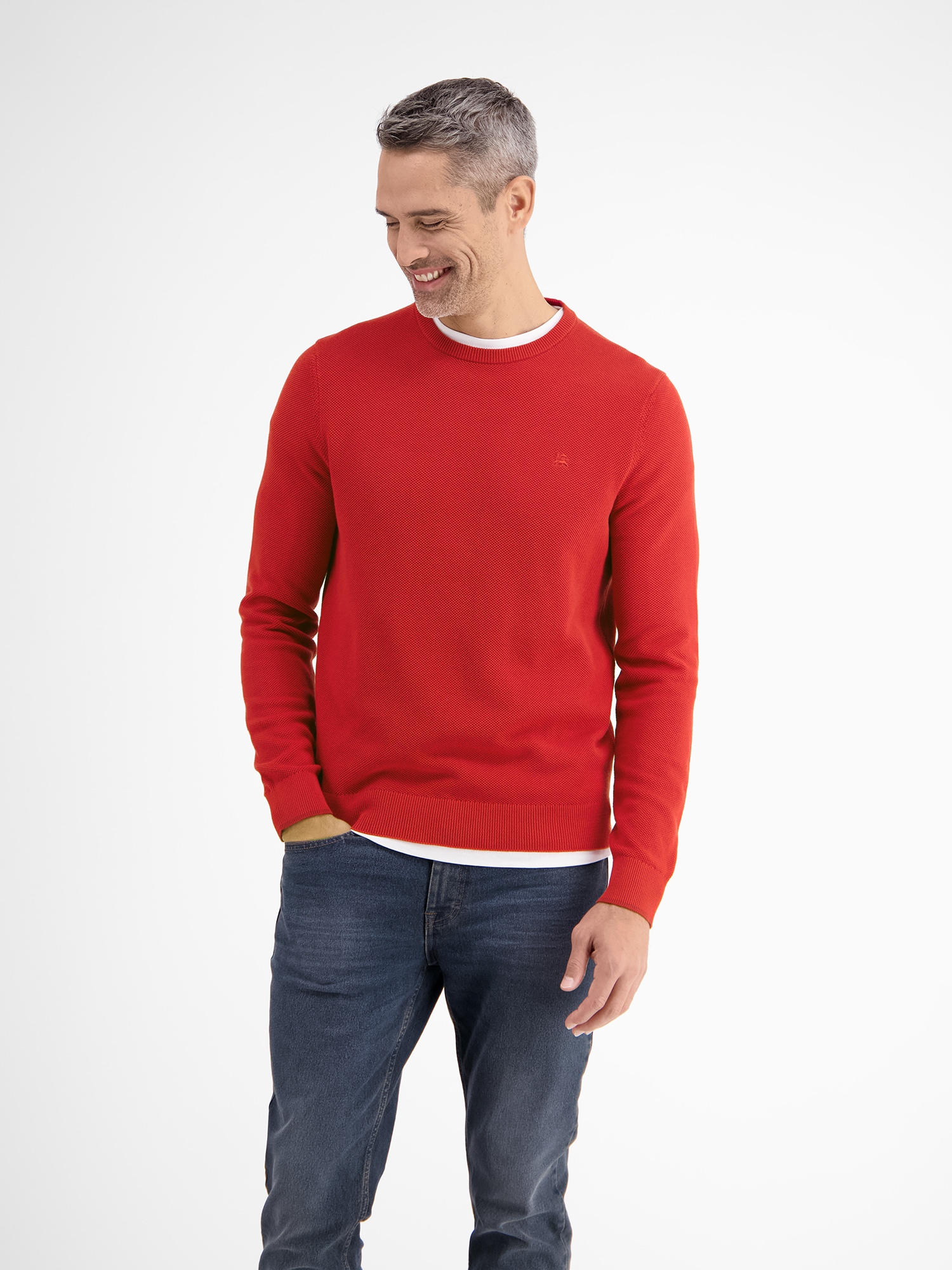 LERROS Strickpullover »LERROS Leichter Strickpullover mit schmaler Rippstruktur«