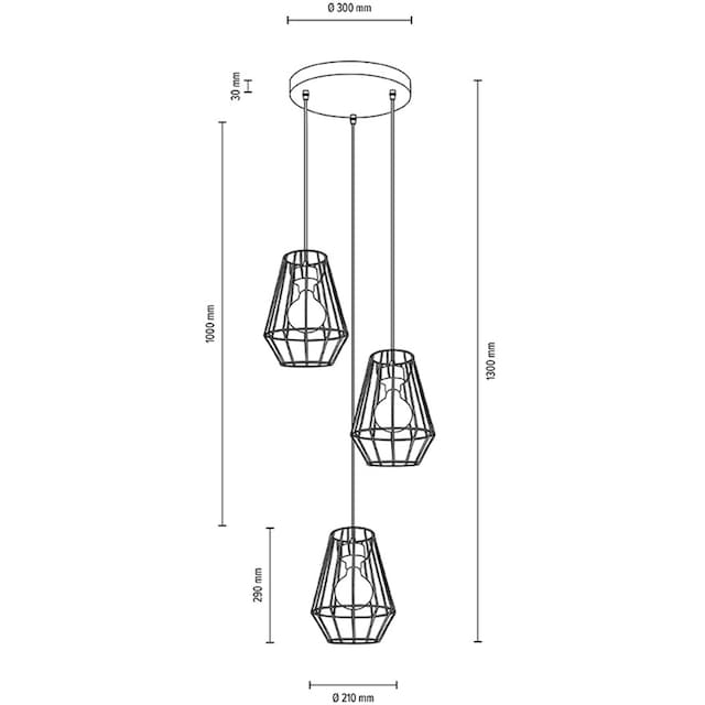 BRITOP LIGHTING Hängeleuchte »Endorfina«, 3 flammig-flammig, Dekorative  Leuchte aus Metall, passende LM E27 / exkl., Made in Europe im OTTO Online  Shop