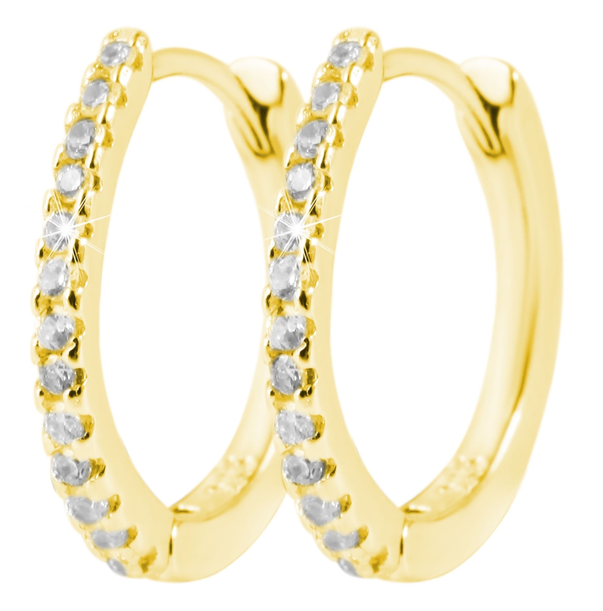 Adelia´s Paar Creolen »Damen Ohrringe ¿ Klappcreole aus 925 Silber mit Zirkonia«