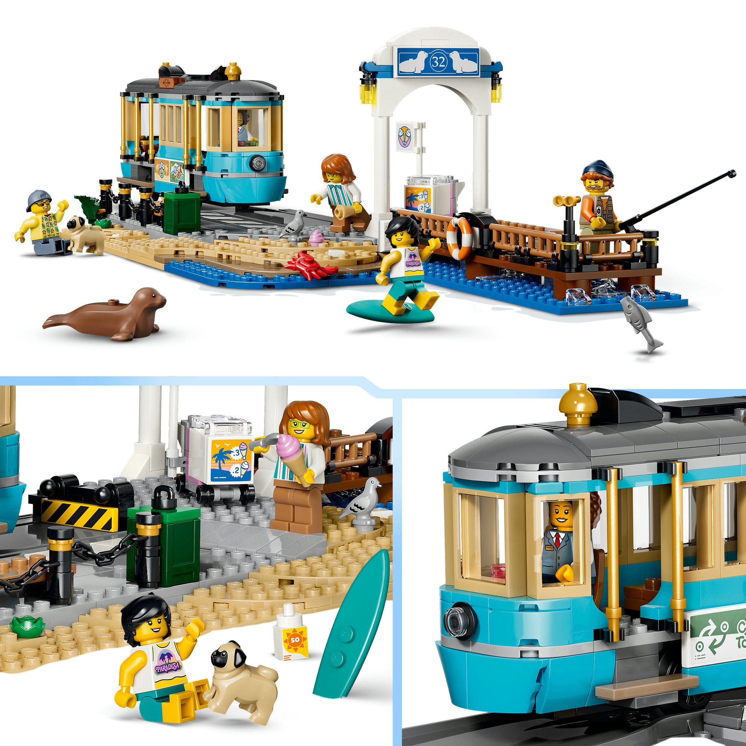 LEGO® Konstruktionsspielsteine »Klassische Strandstraßenbahn (60506), LEGO City« Made in Europe