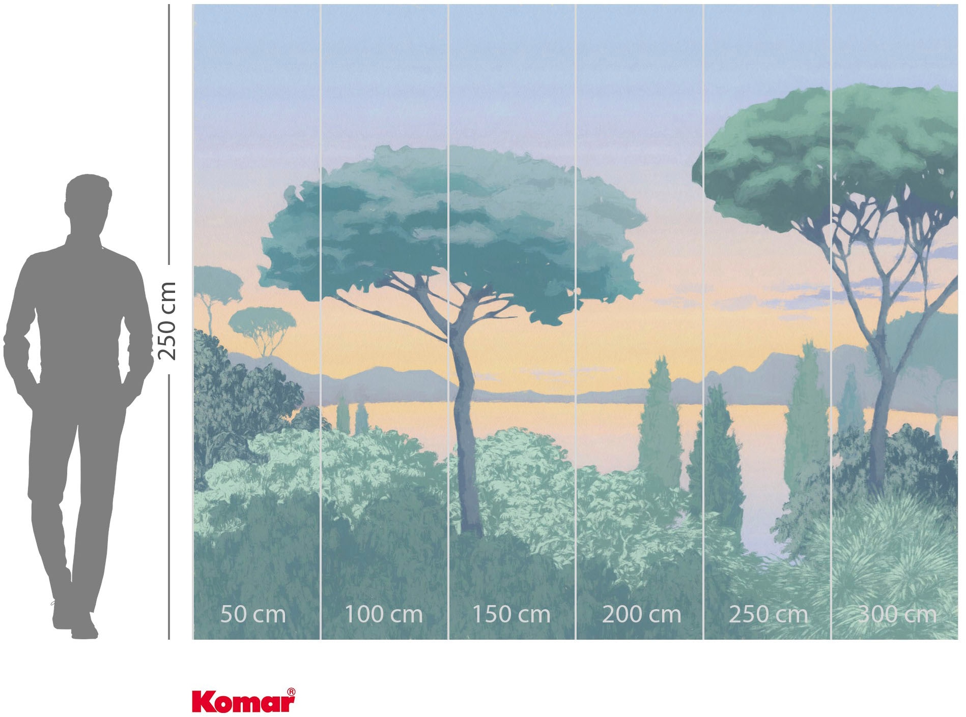Komar Fototapete »Vlies Fototapete - Flaneur - Größe 300 x 250 cm« Motiv | bedruckt glatt