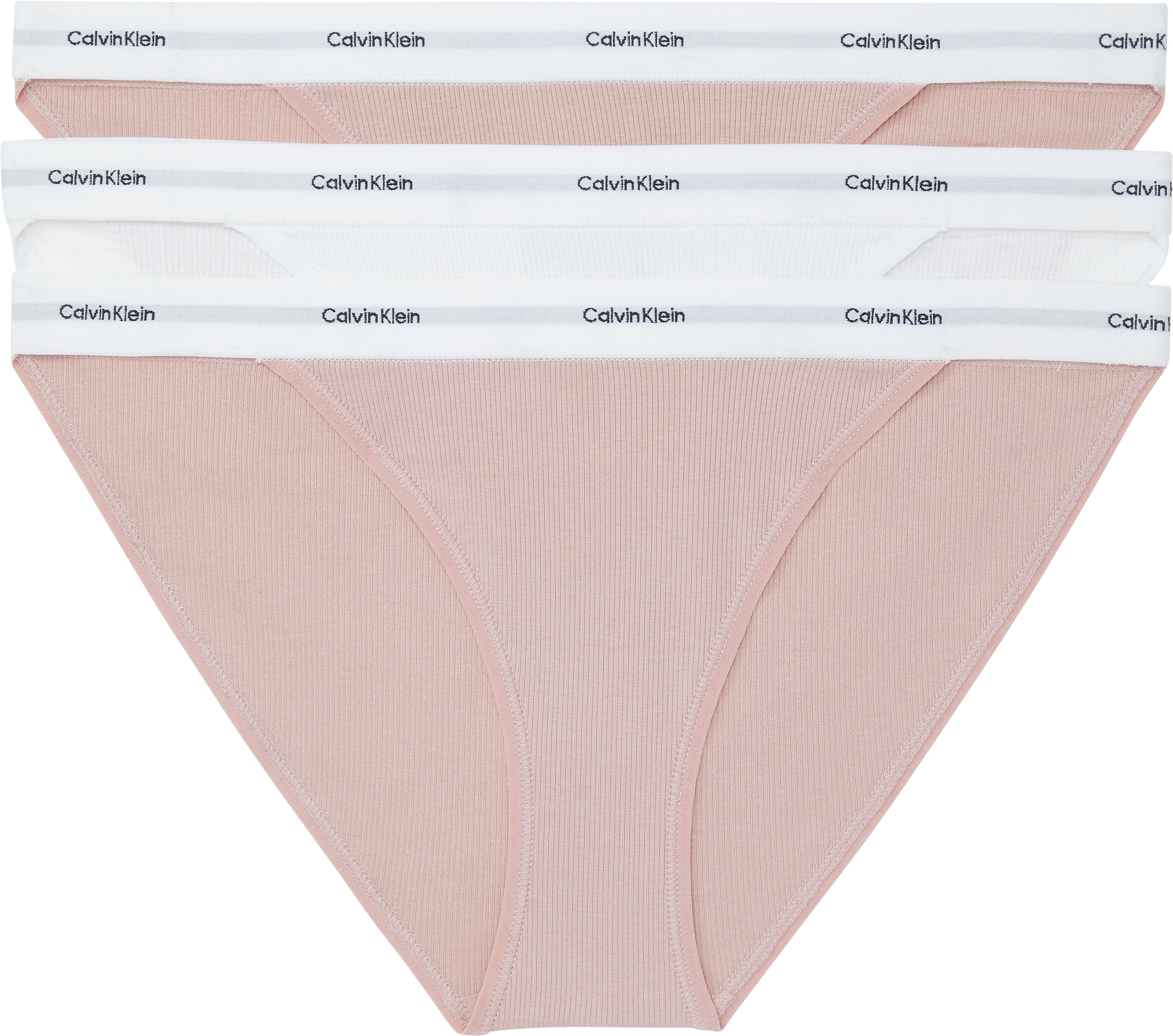 Calvin Klein Underwear Slip »STRING BIKINI 3PK«, (Packung, 3 St., 3er-Pack), mit Rippenstruktur