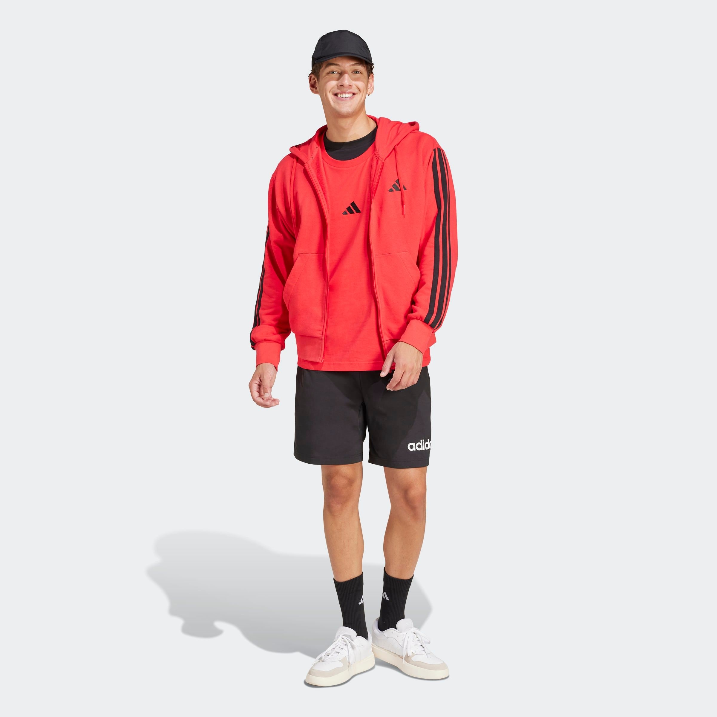 adidas Sportswear Kapuzensweatshirt »ESSENTIALS 3-STREIFEN FRENCH TERRY«
