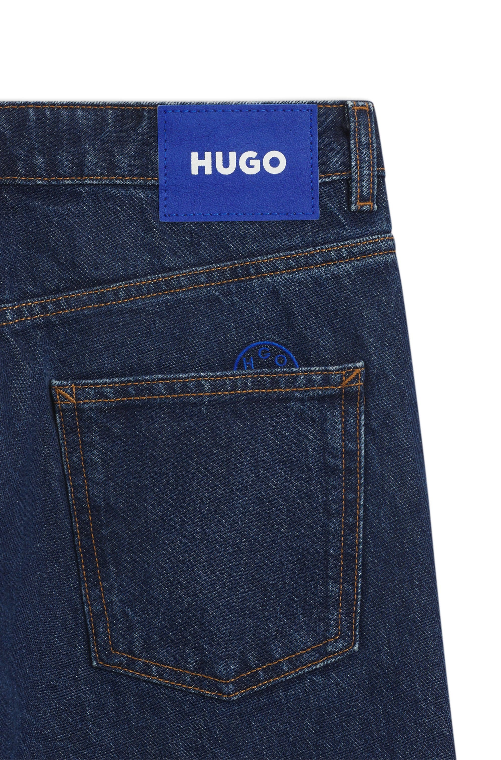 HUGO Blue Relax-fit-Jeans »Leni«, mit charakteristischer Stickerei