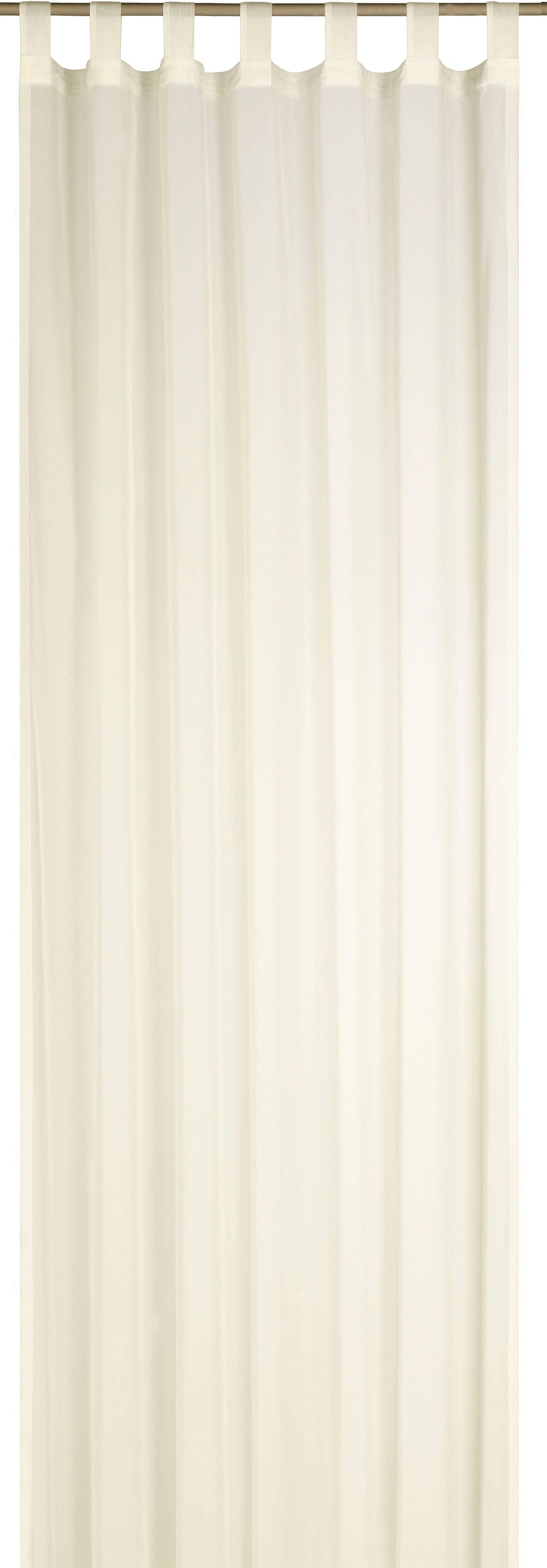 ELBERSDRUCKE Gardine »Sevilla«, (1 St.), Schlaufenschal mit Kräuselband  transparent für Wohnzimmer, 300x140 cm bei OTTO online