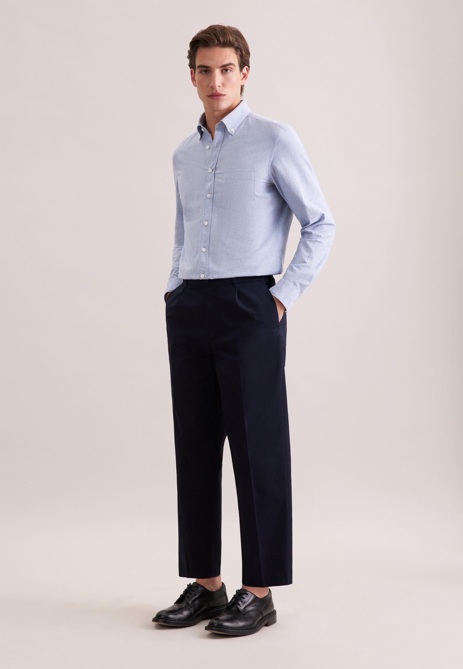 seidensticker Leinenhemd Slim 1/1 Button-Down-Kragen Uni