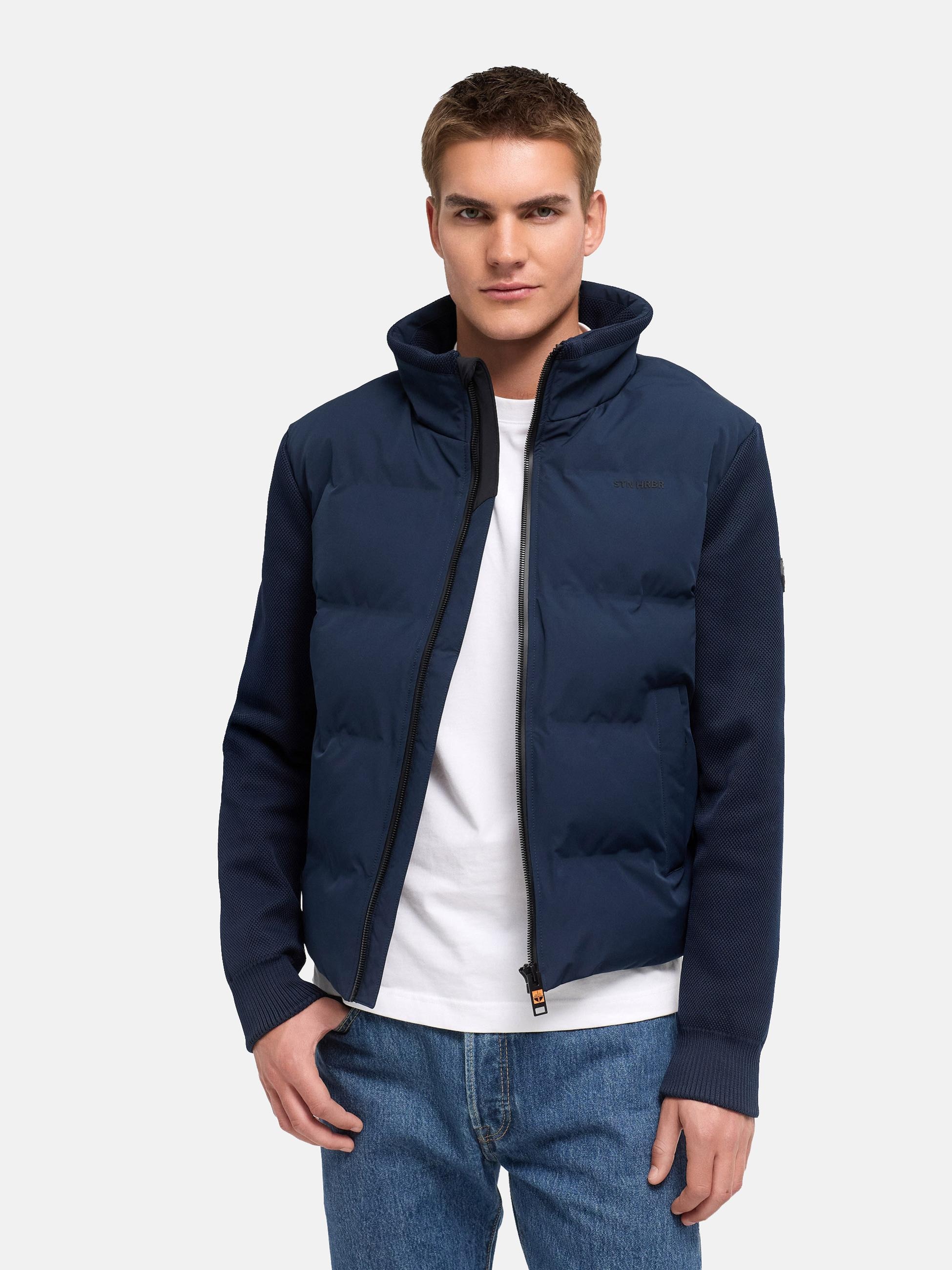 Stone Harbour Outdoorjacke »Winterjacke Eeron XX« ohne Kapuze Warme Jacke mit Strukturstrick in Piqué-Optik