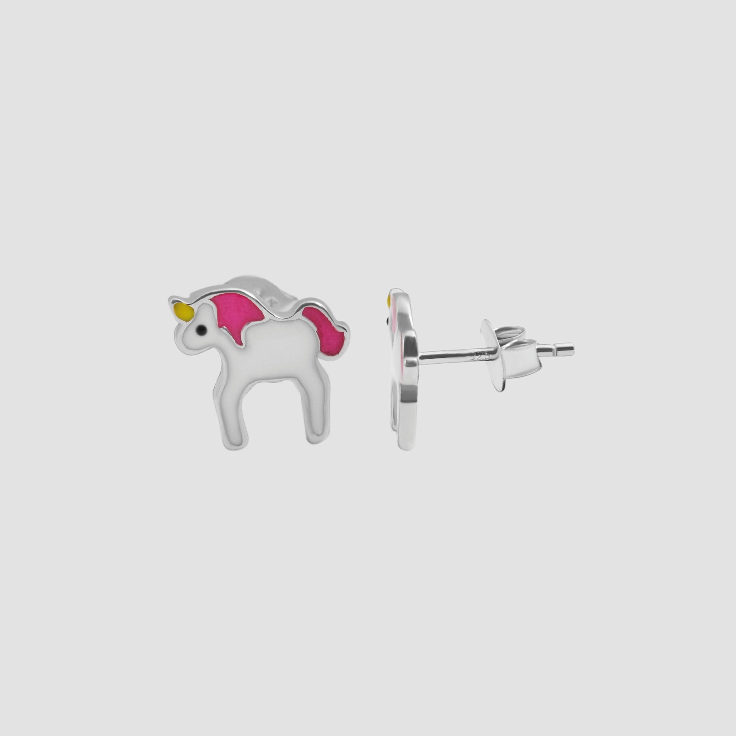 Adelia´s Paar Ohrstecker »Mädchen Ohrringe ¿ Ohrstecker Einhorn aus 925 Silber mit Emaille«