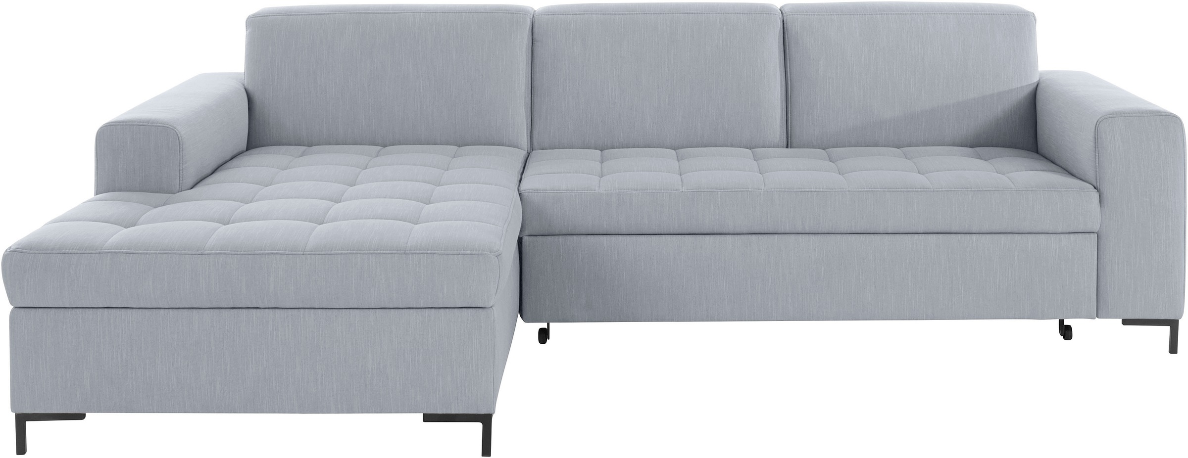 OTTO products Ecksofa »Grazzo, zeitlos und elegant, mit moderner Sitzheftung, L-Form«, hochwertige Stoffe aus recyceltem Material, Steppung im Sitzbereich