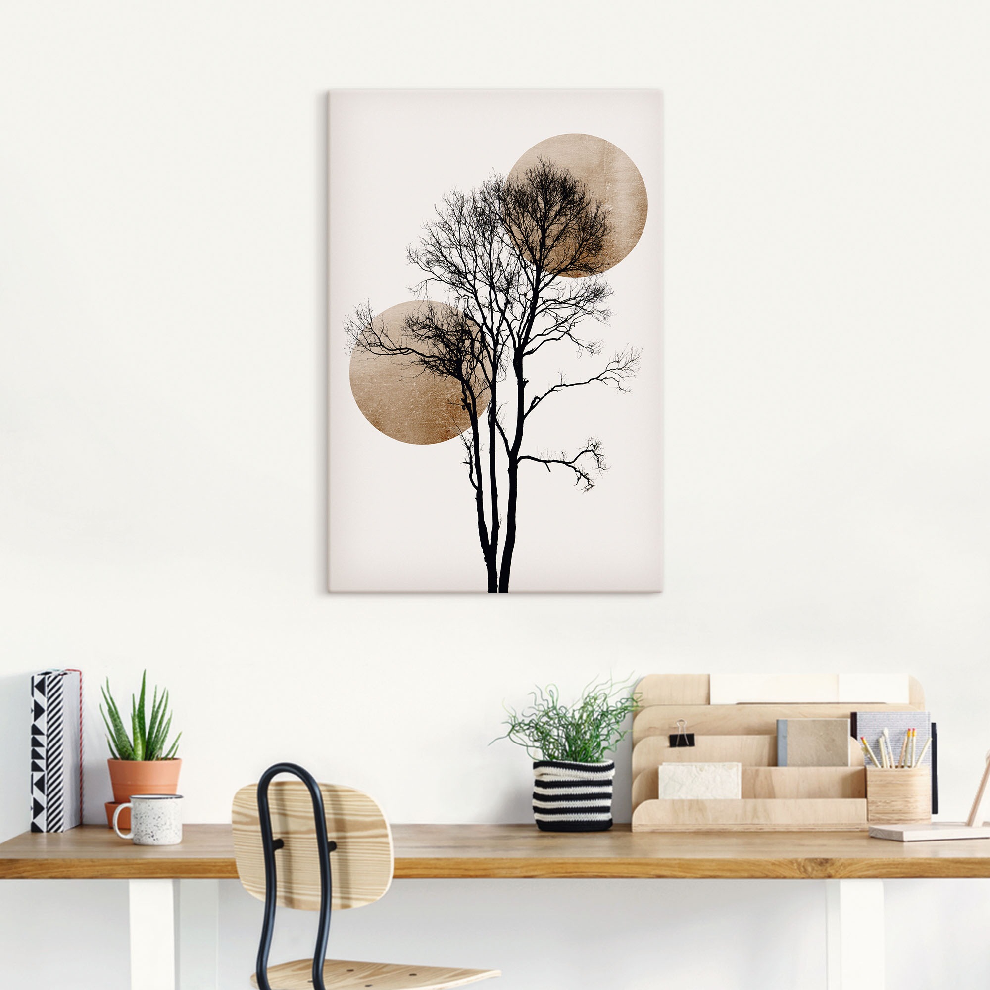 Artland Wandbild »Sonne und Mond versteckt«, Baumbilder, (1 St.), als Alubild, Outdoorbild, Leinwandbild, Poster, Wandaufkleber