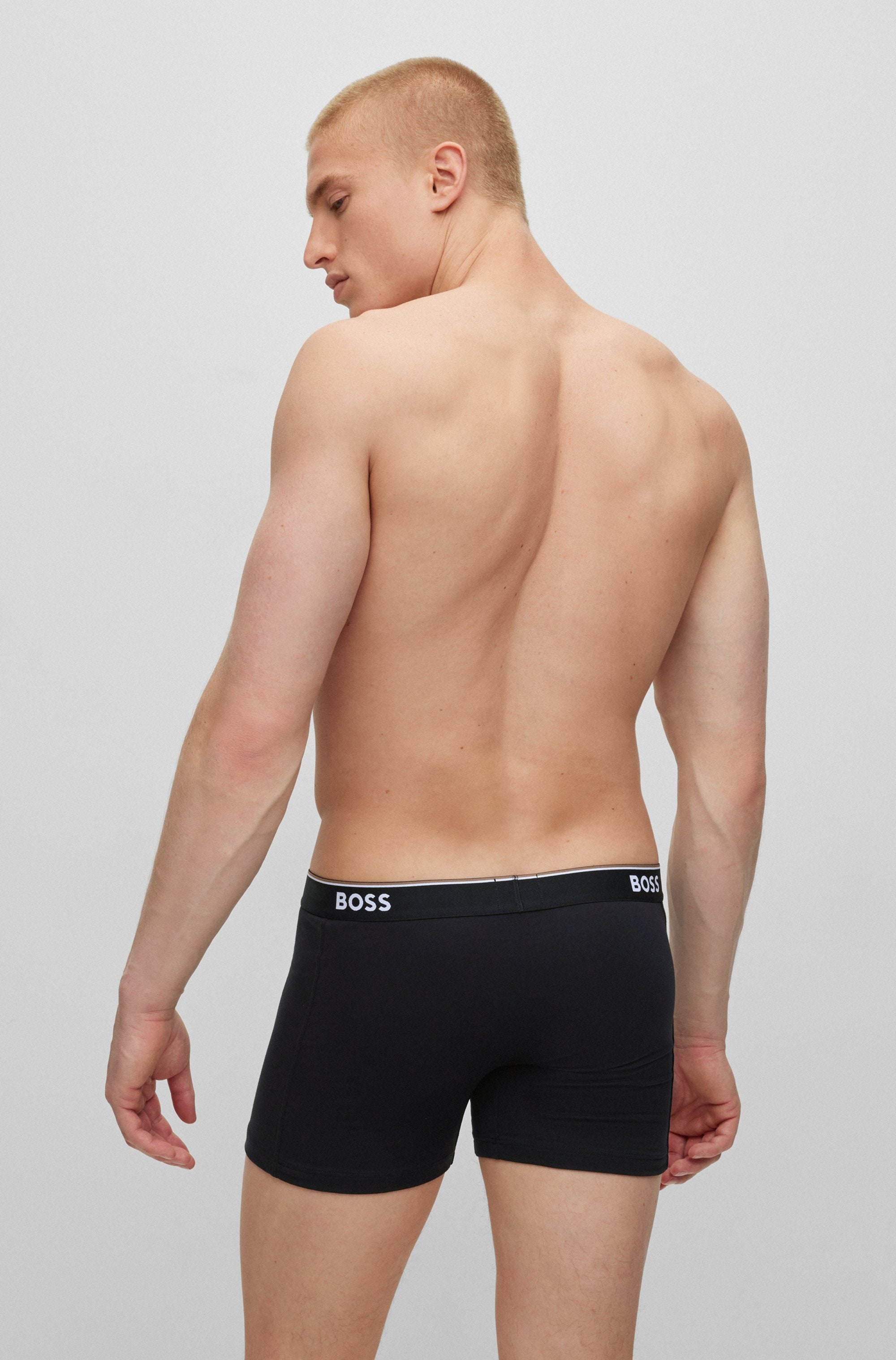 BOSS Langer Boxer »Brief 3 PACK«, mit farblich passendem Webbund