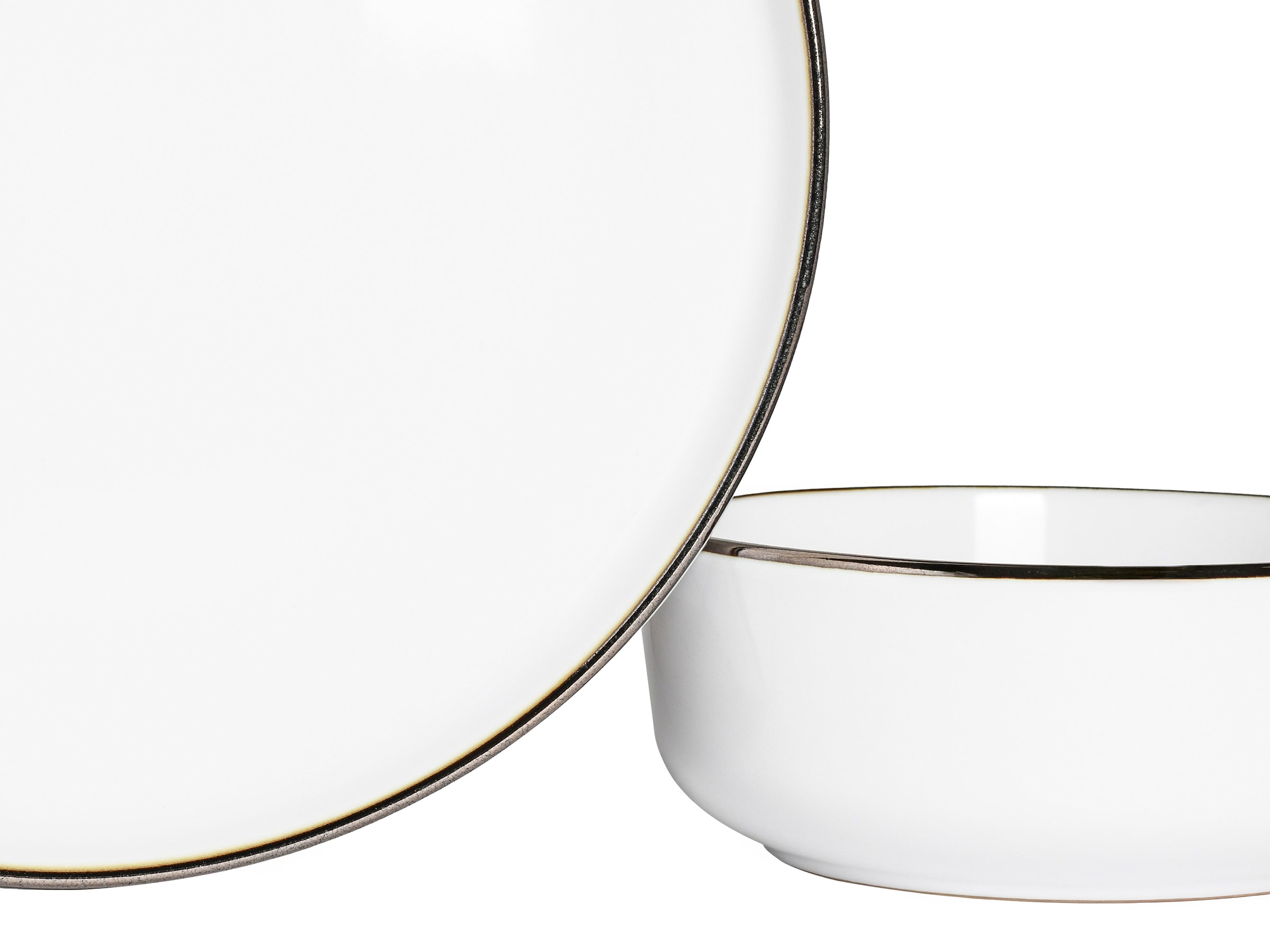 CreaTable Teller-Set »Nordic Festive, Tellerset 18-tlg.« Minimalistisches Design, Dezente goldene Akzente