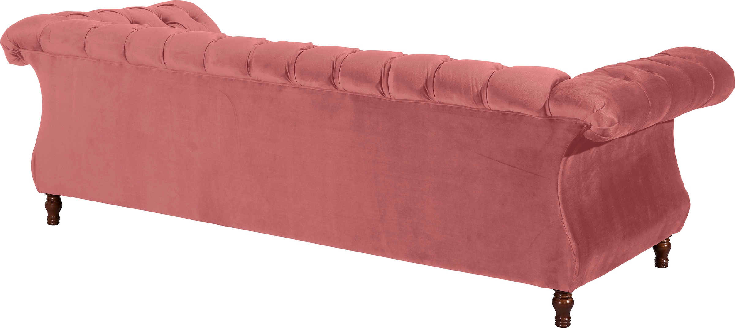 Max Winzer® Chesterfield-Sofa »Isabelle«, Knopfheftung & gedrechselten Füßen in Buche Nussbaum, Breite 260 cm