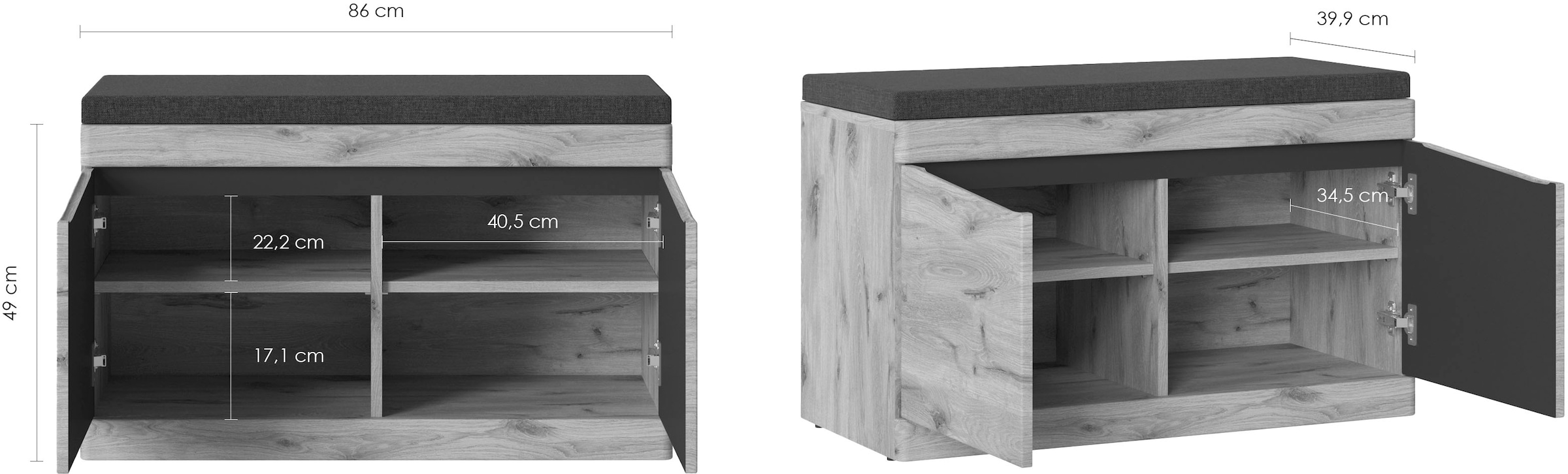 LIVING CHARM Sitzbank »Twist« Sitzkissen