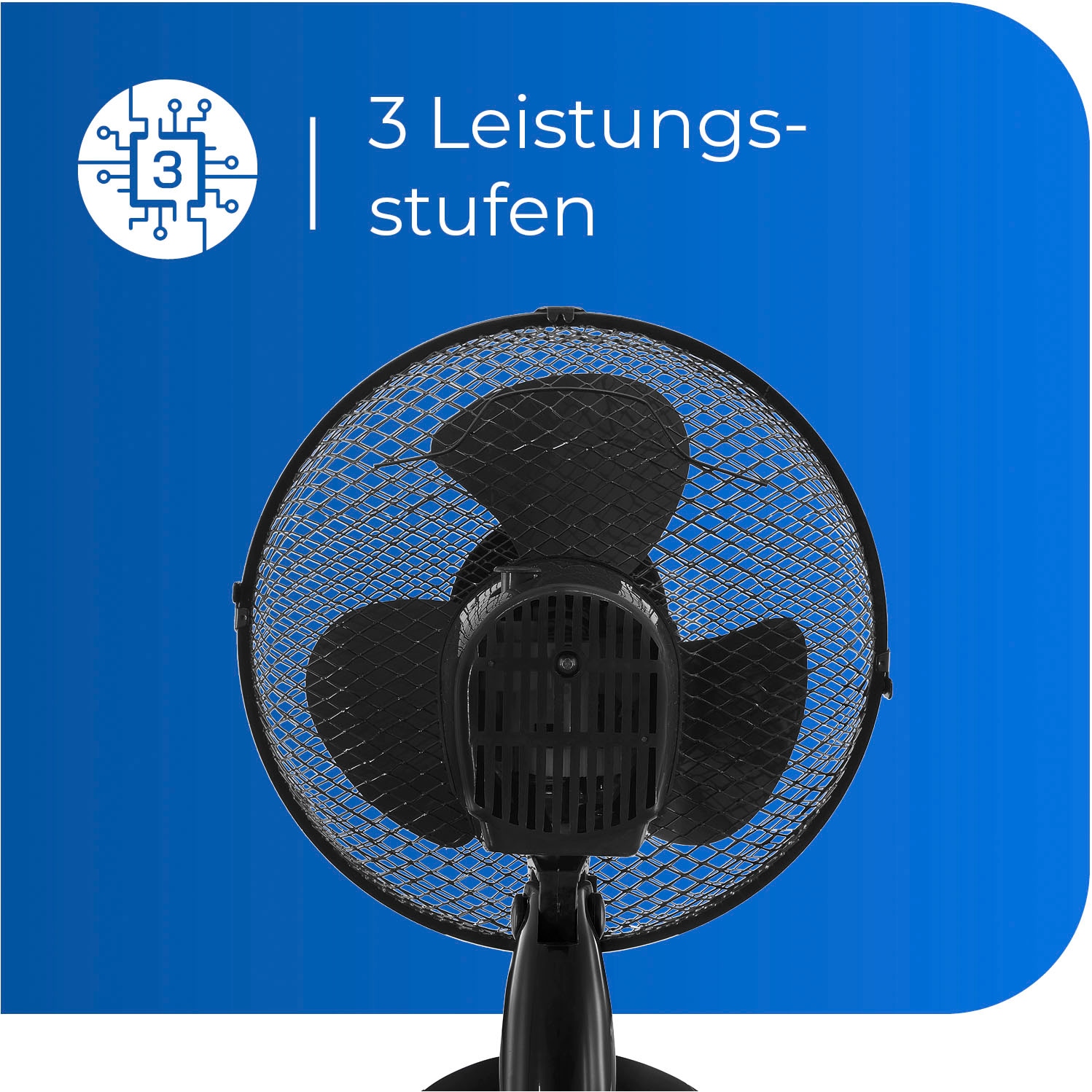 exquisit Tischventilator »VT 34063 sw«, Metall, Ø 30 cm, inkl. Oszillation, 35 W Leistung
