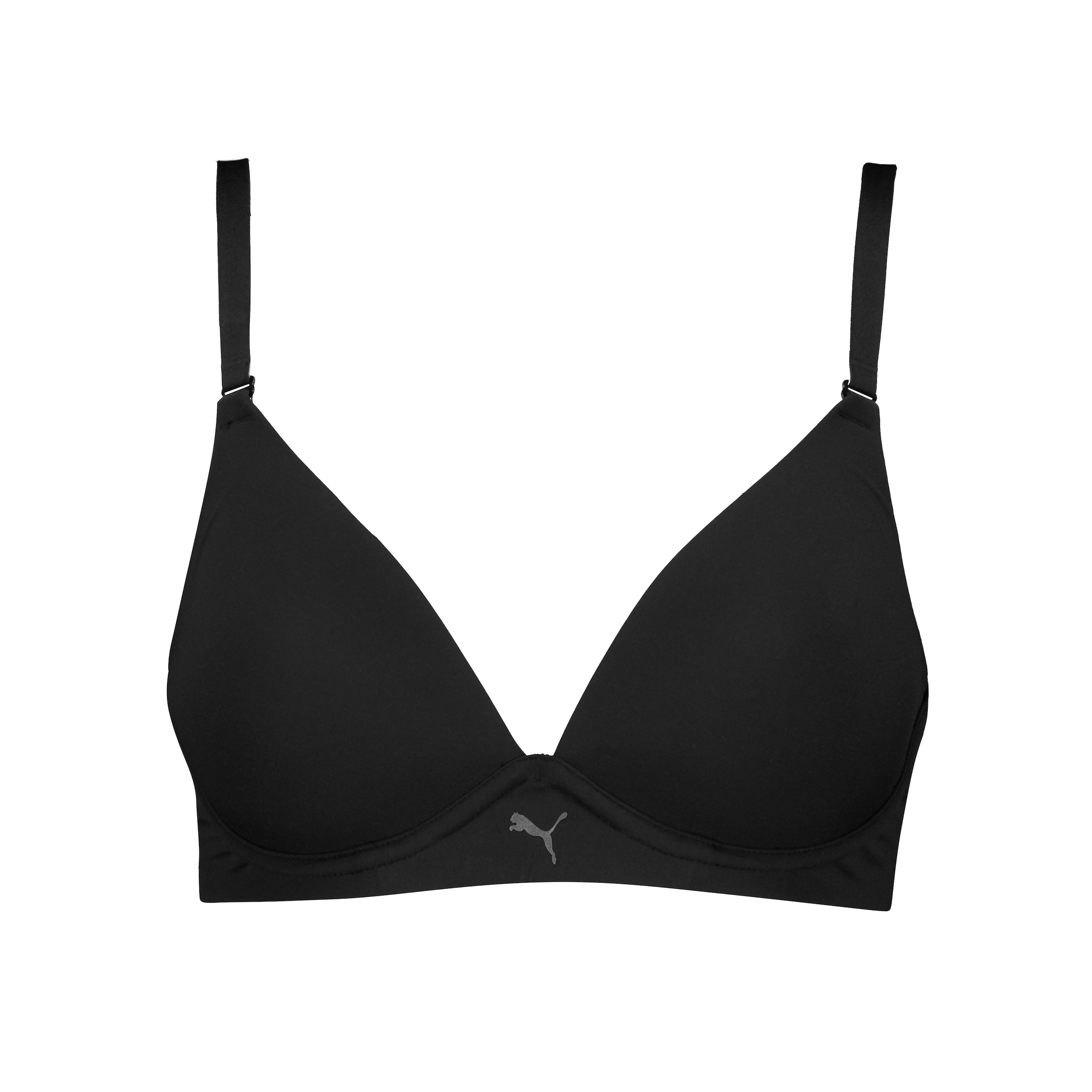 PUMA Bügel-BH »PUMA WOMEN MICROFIBER SOFT PADDED BRA« mit wendbaren und verstellbaren Trägern, Logodruck vorn