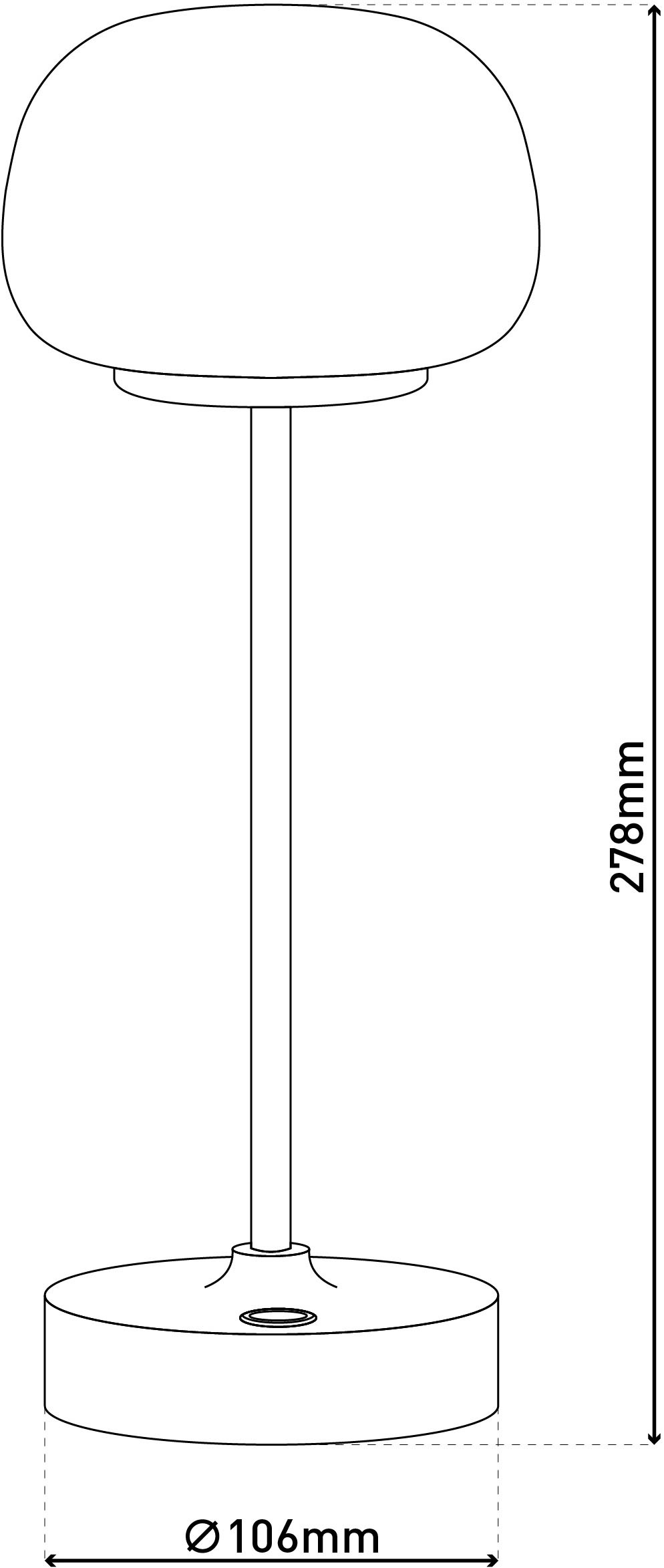 näve LED Tischleuchte »Pina« LED-Modul 1 Stk. Warmweiß Akku aufladbar, USB Typ C inkl. Kabel 100cm, Touch, dimmbar