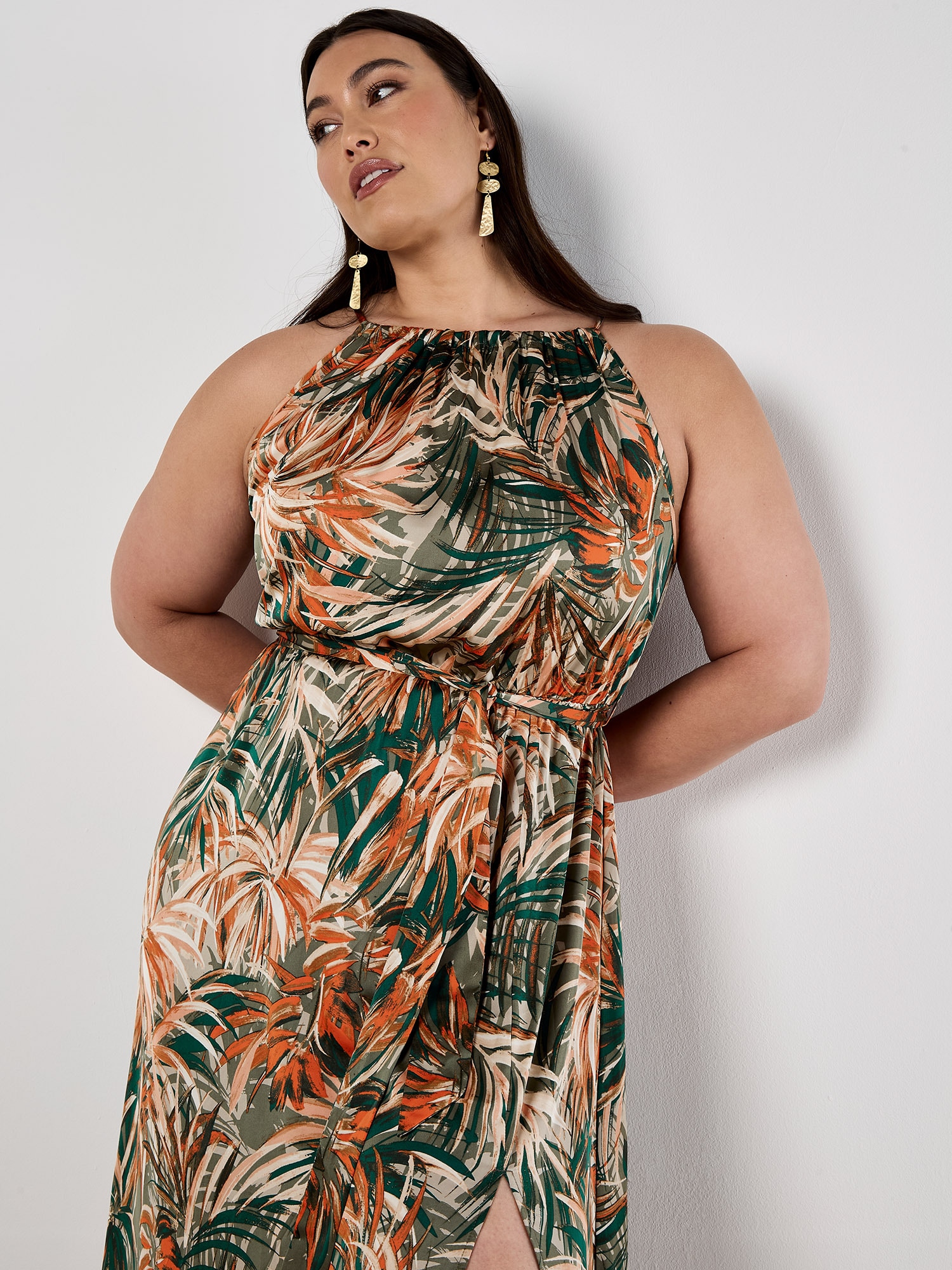Apricot Midikleid »Maxikleid« mit Bindeband, 2 tlg. mit Bindeband