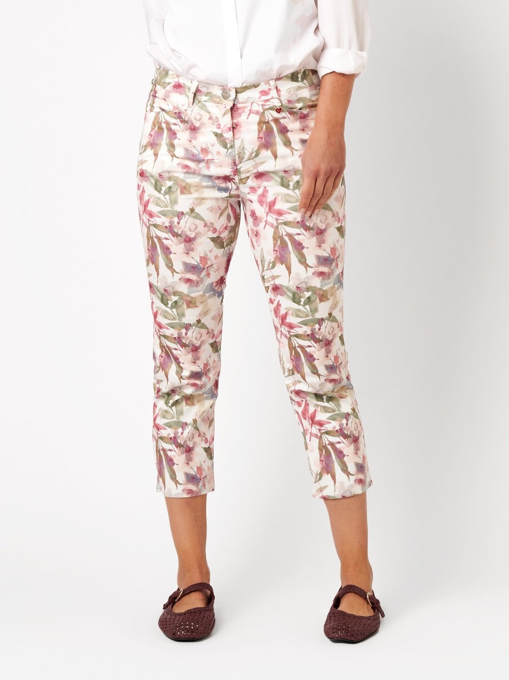 Relaxed Stretch-Hose »Meine beste Freundin 3/4«  mit Blütenprint