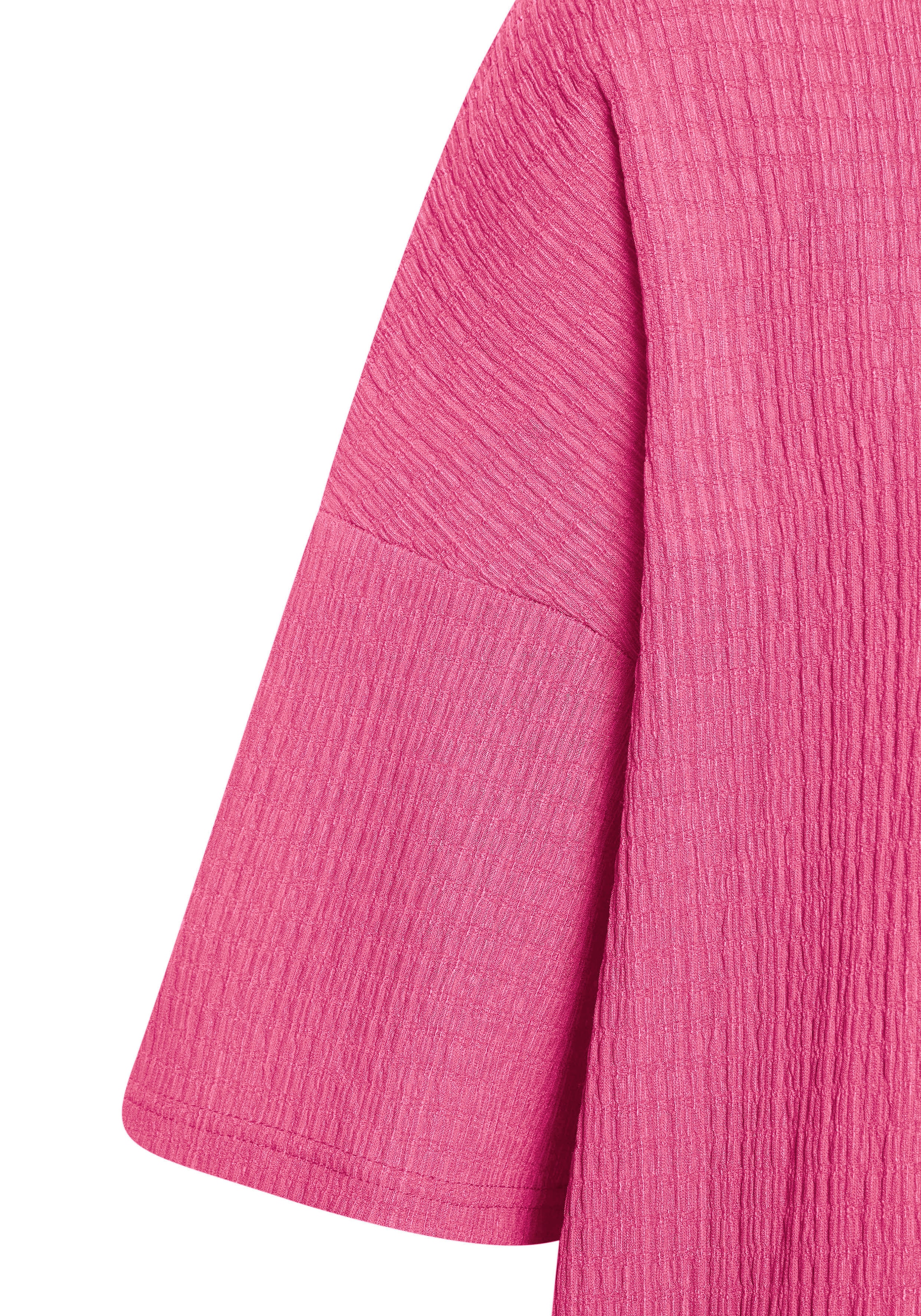 LASCANA Kurzarmshirt »mit Stehkragen« aus bügelfreier Crêpe-Qualität