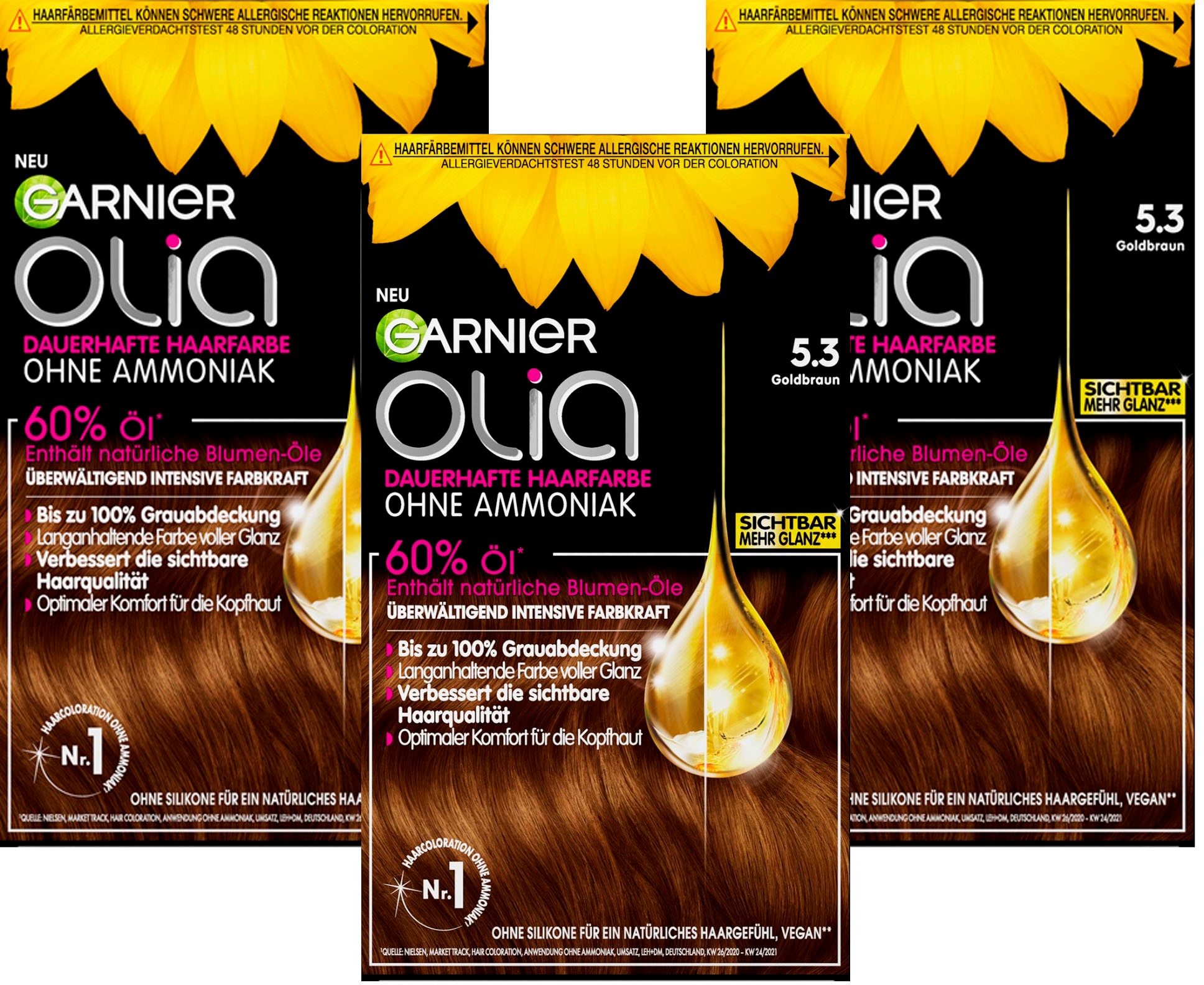 GARNIER Coloration »Garnier Olia dauerhafte Haarfarbe«, (Set, 3 tlg.),  Ölbasis kaufen im OTTO Online Shop | Colorationen